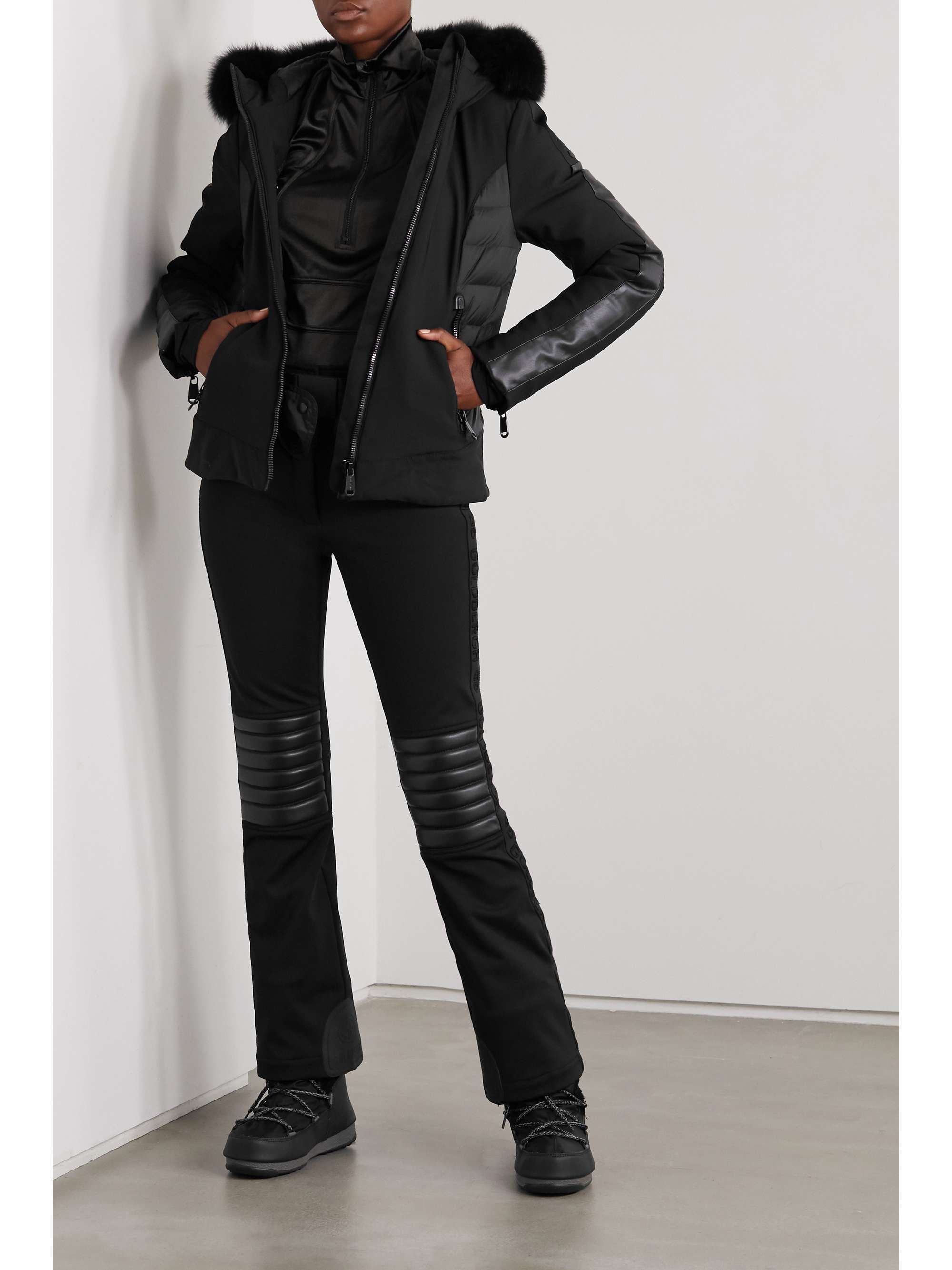 Black Rocky quilted faux leather 