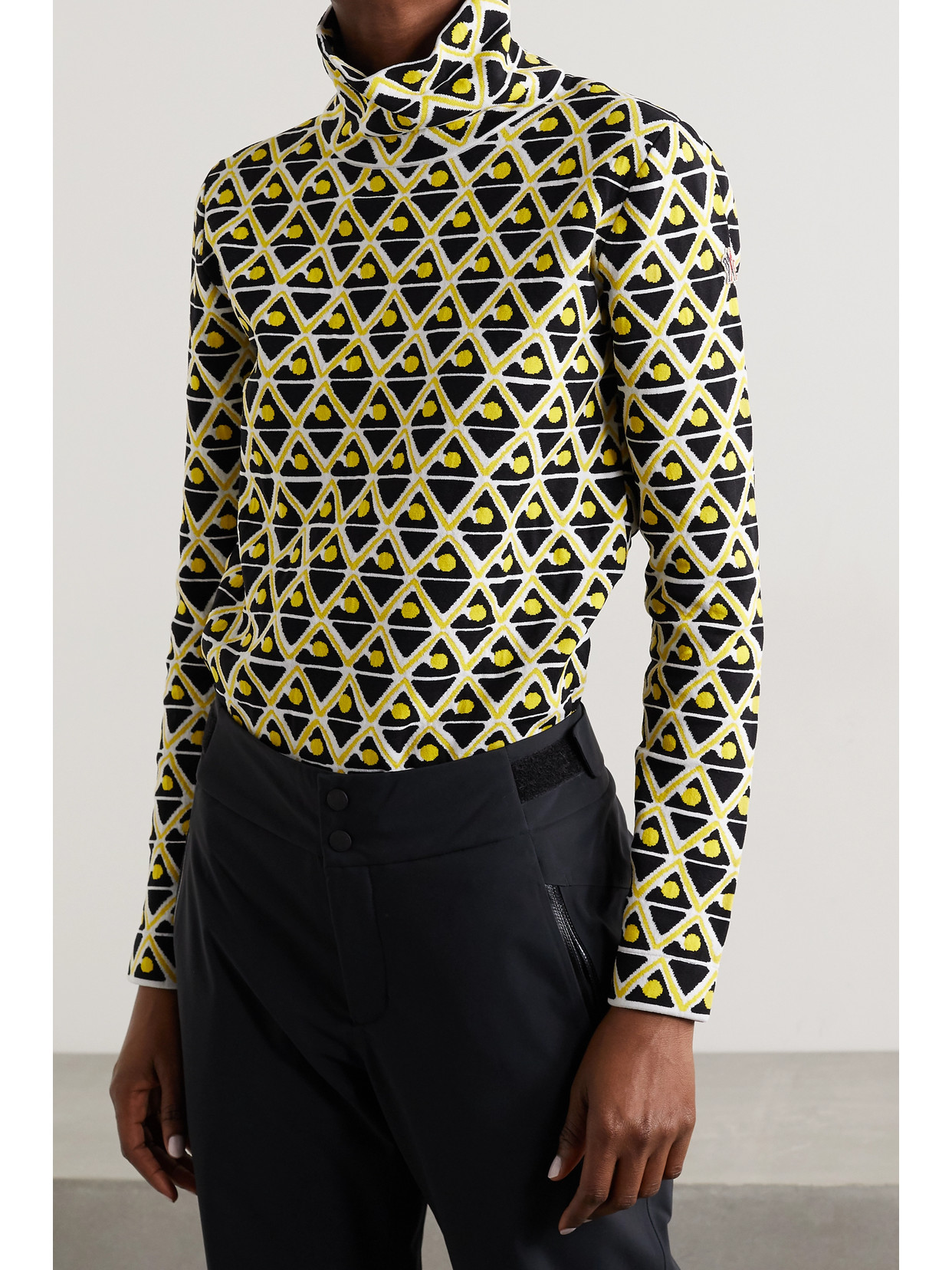 Genius - + 3 Moncler Grenoble Ciclista Jacquard-Knit Turleneck Top