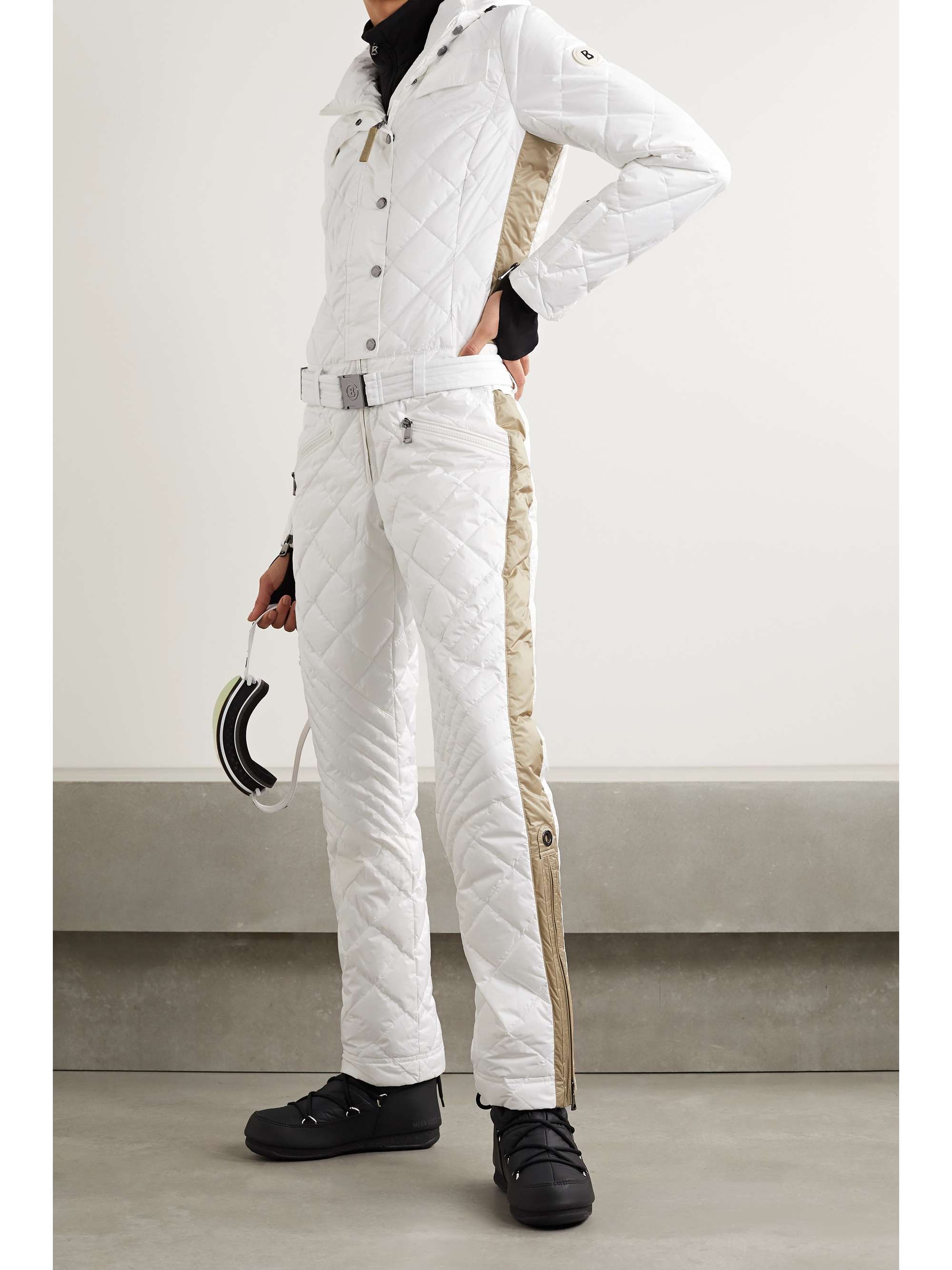 BOGNER Greta belted quilted ripstop down ski suit