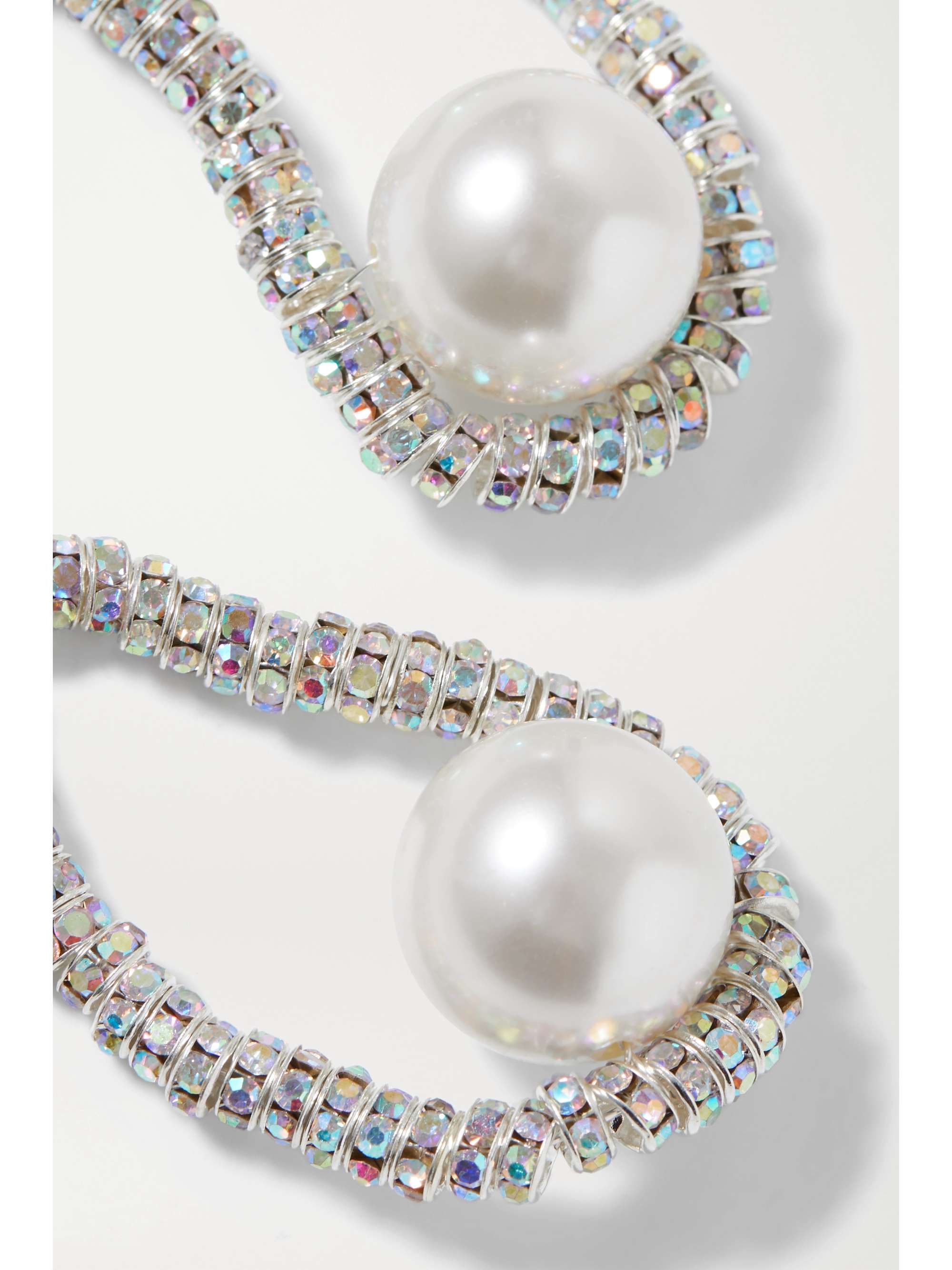 PEARL OCTOPUSS.Y Mini Oysters silver-plated, crystal and faux pearl earrings