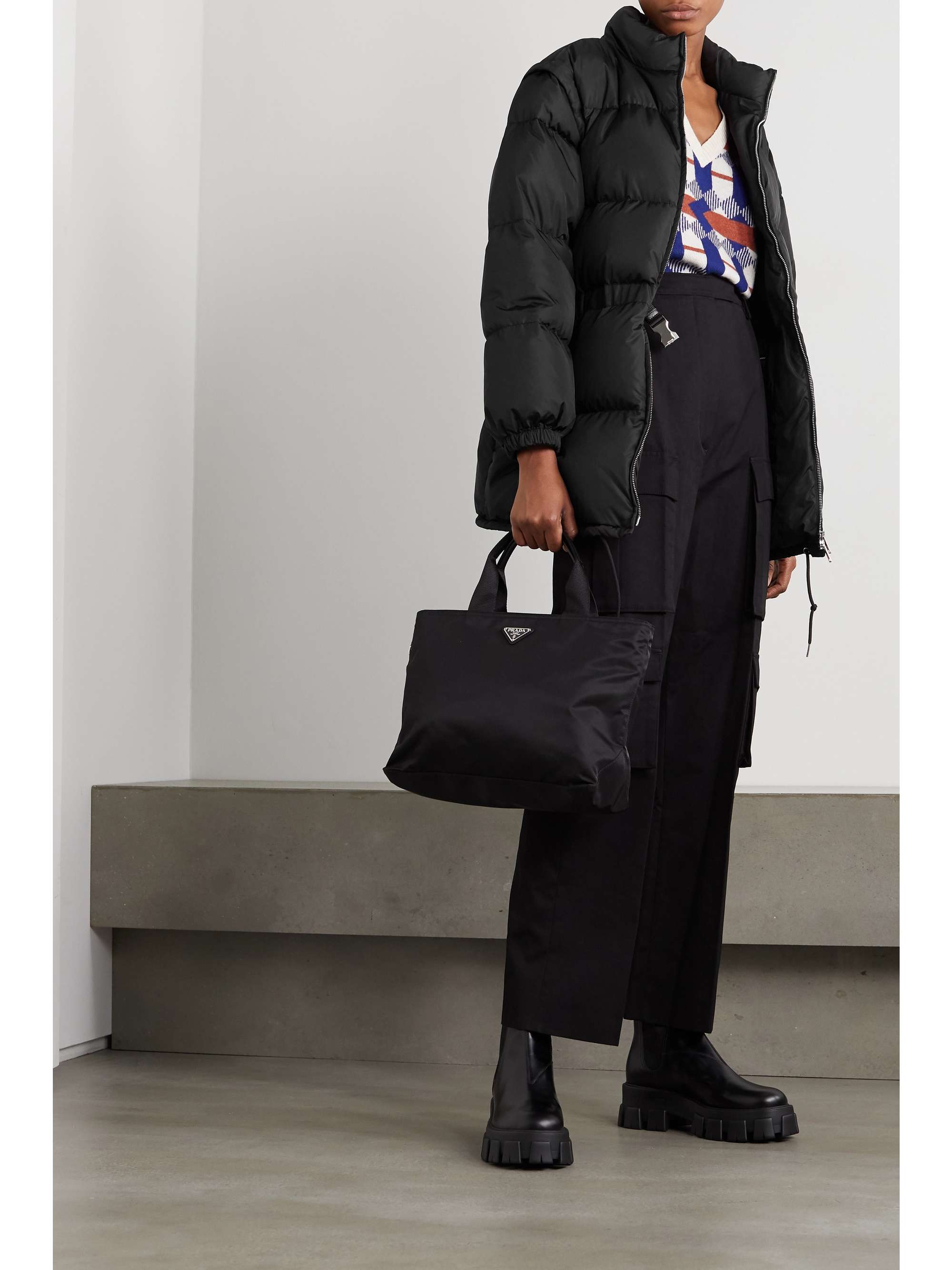 prada quilted shell down jacket