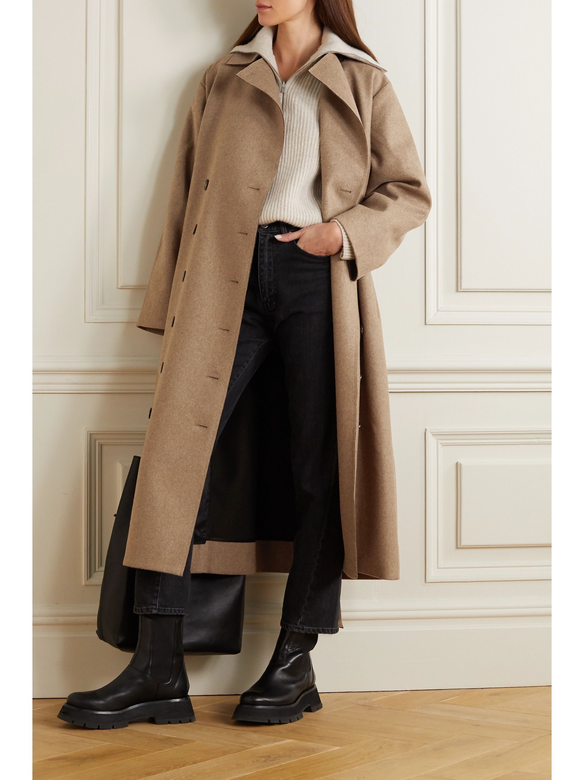 belted oversized wool coat