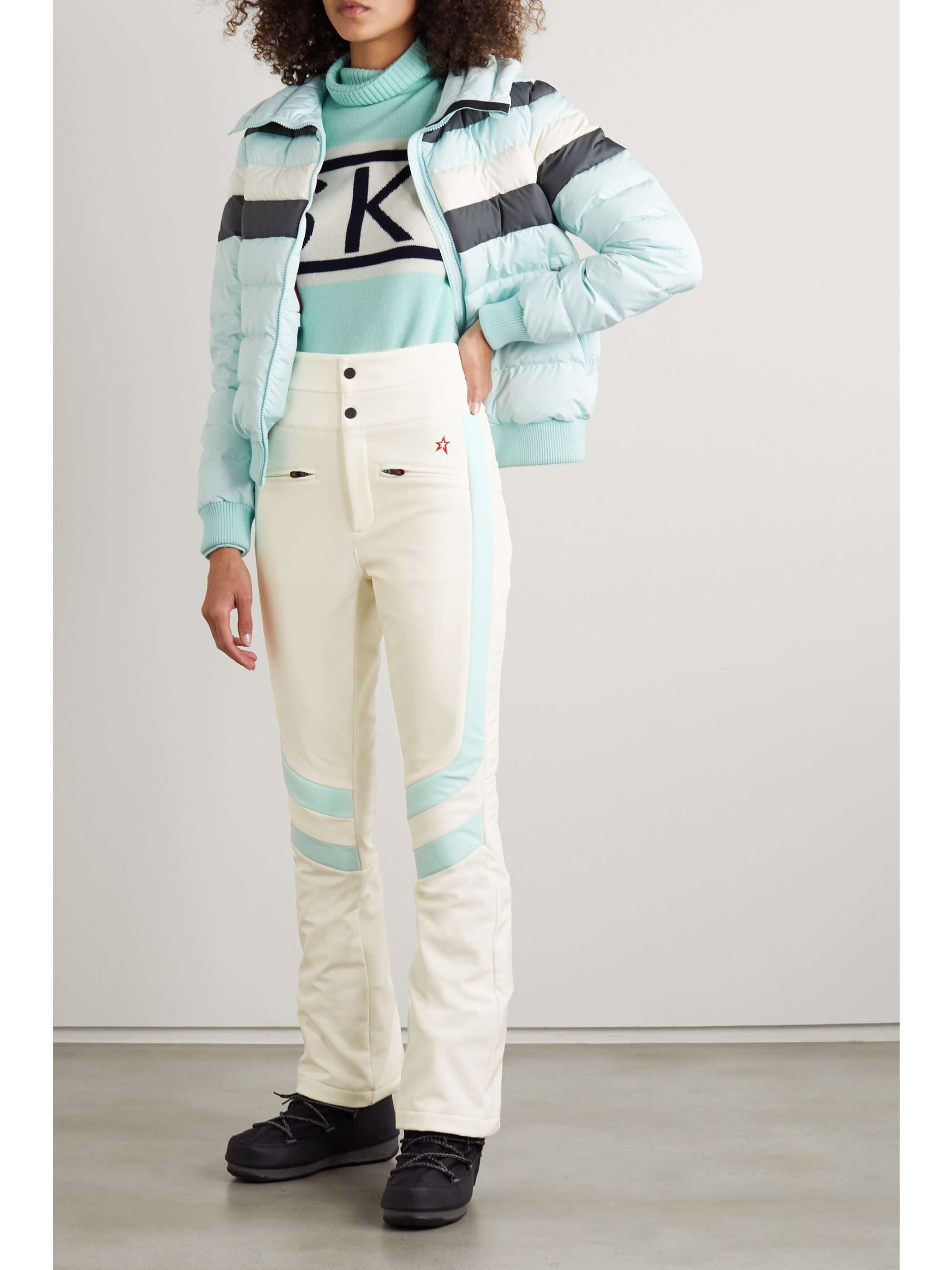 Aurora two-tone padded flared ski pants 