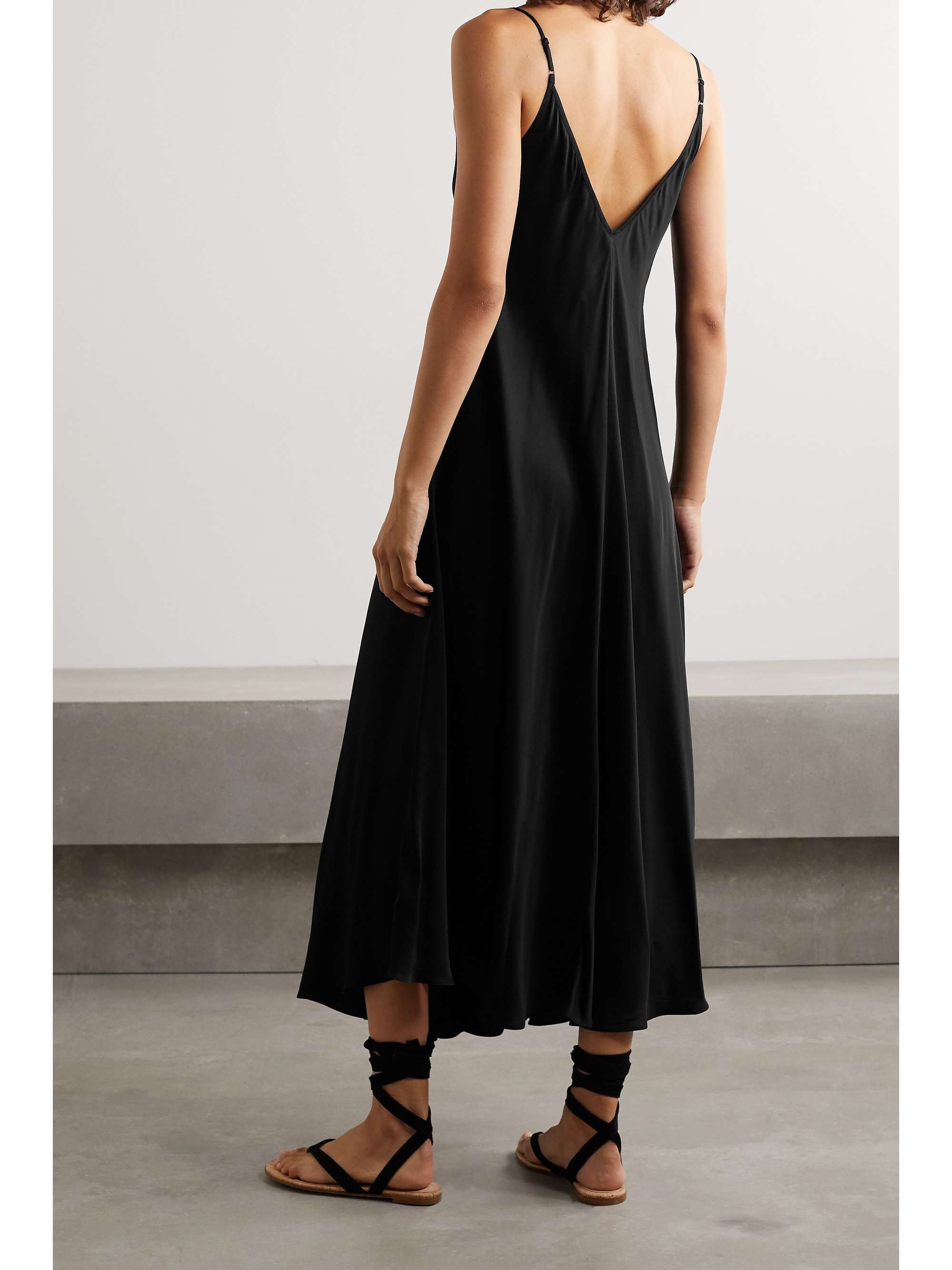 L'AGENCE Lorraine asymmetric crepe midi dress