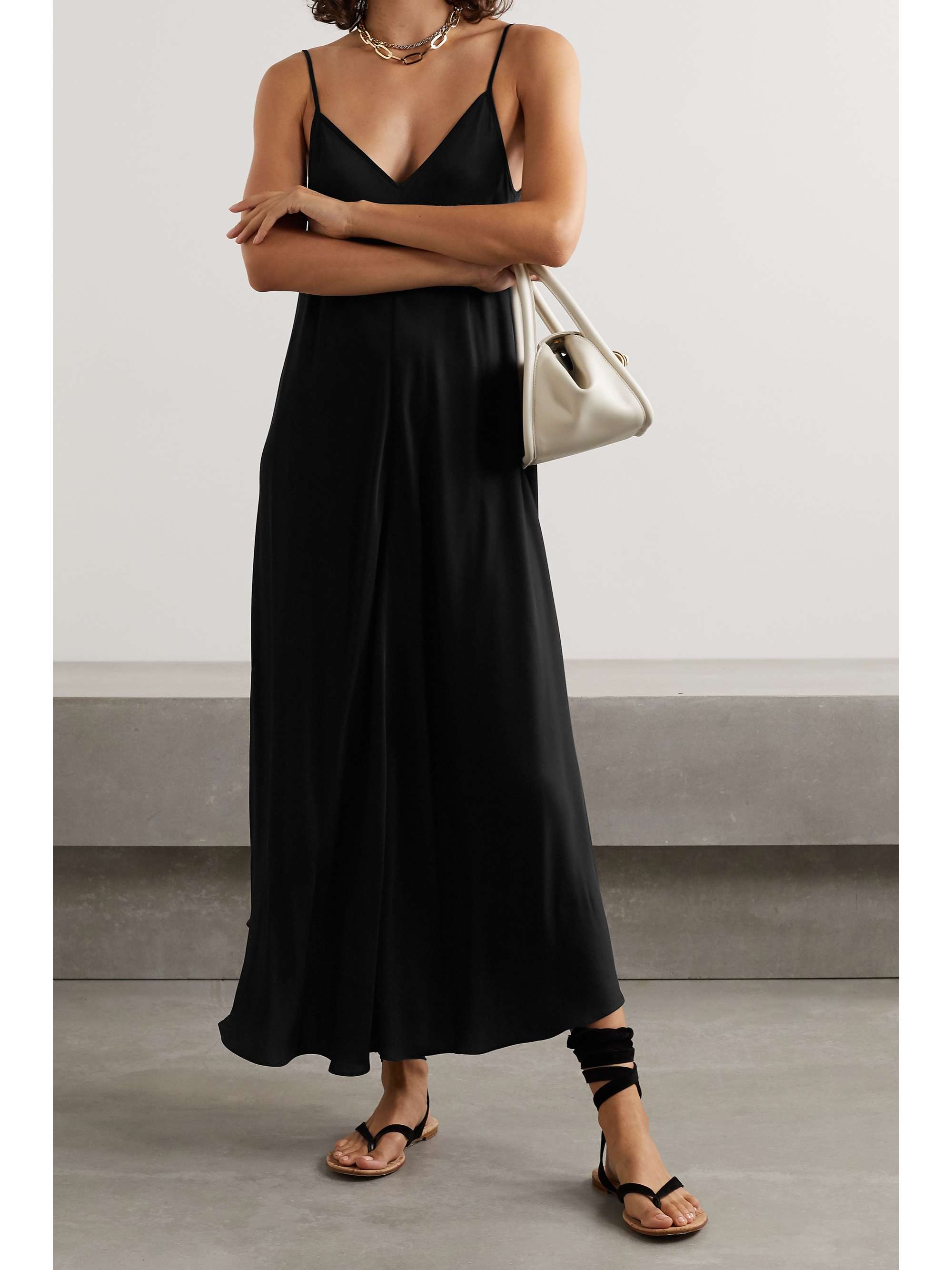L'AGENCE Lorraine asymmetric crepe midi dress