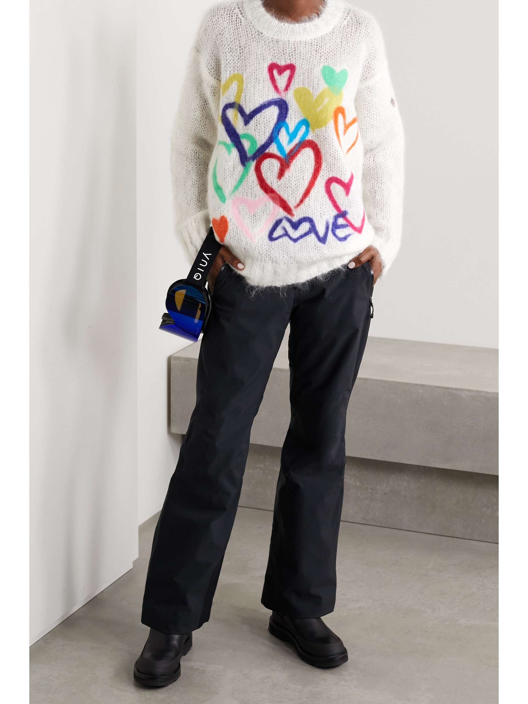 MONCLER GENIUS + 3 Moncler Grenoble oversized printed mohair-blend sweater