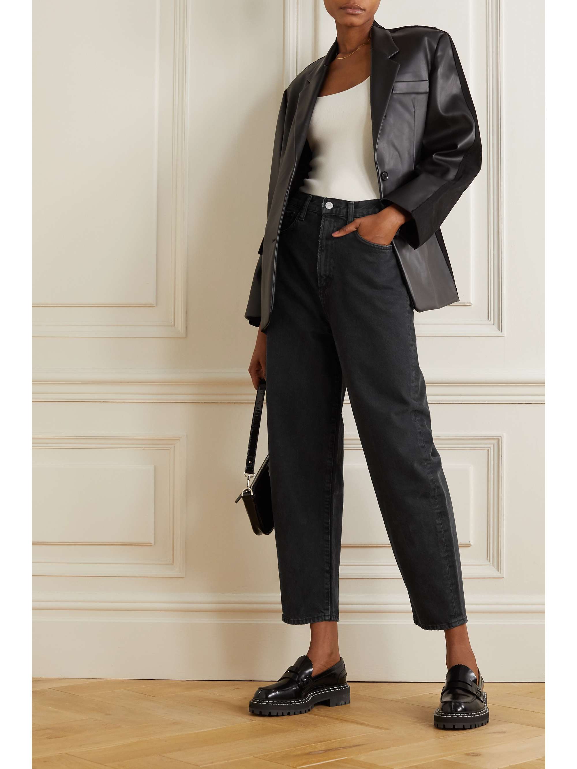 Noir Jean fuselé taille haute Balloon 