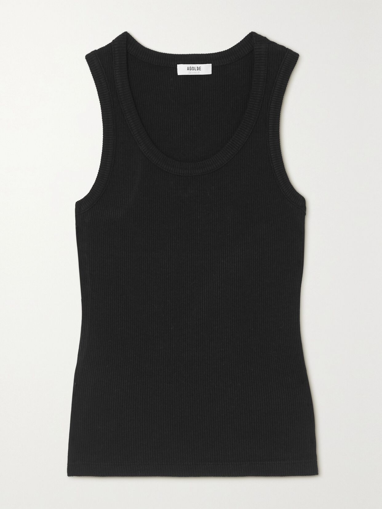 poppy ribbed stretch organic cotton and tencelTM lyocell blend jersey tank