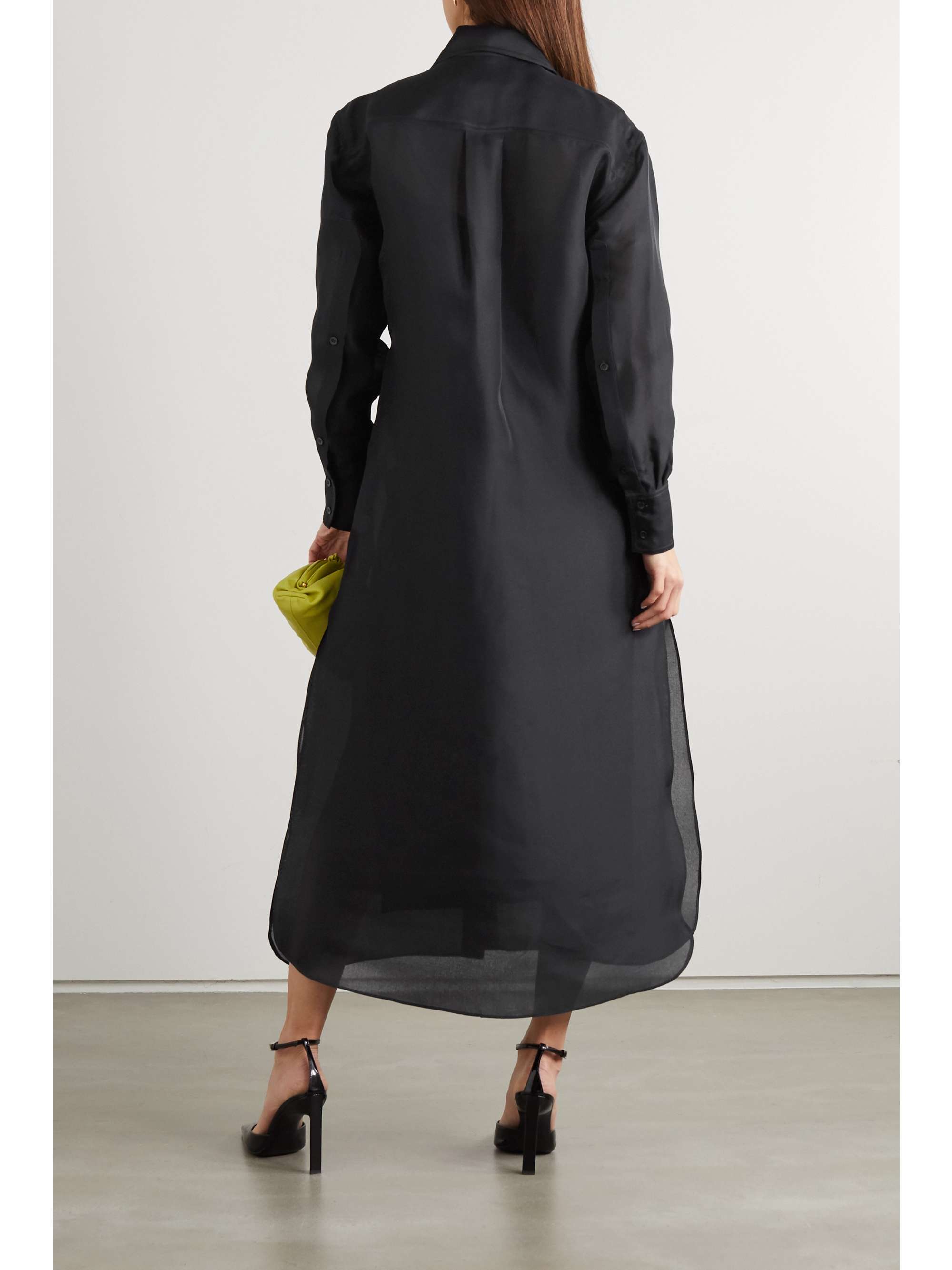 CHRISTOPHER JOHN ROGERS Ruffled silk-organza midi shirt dress