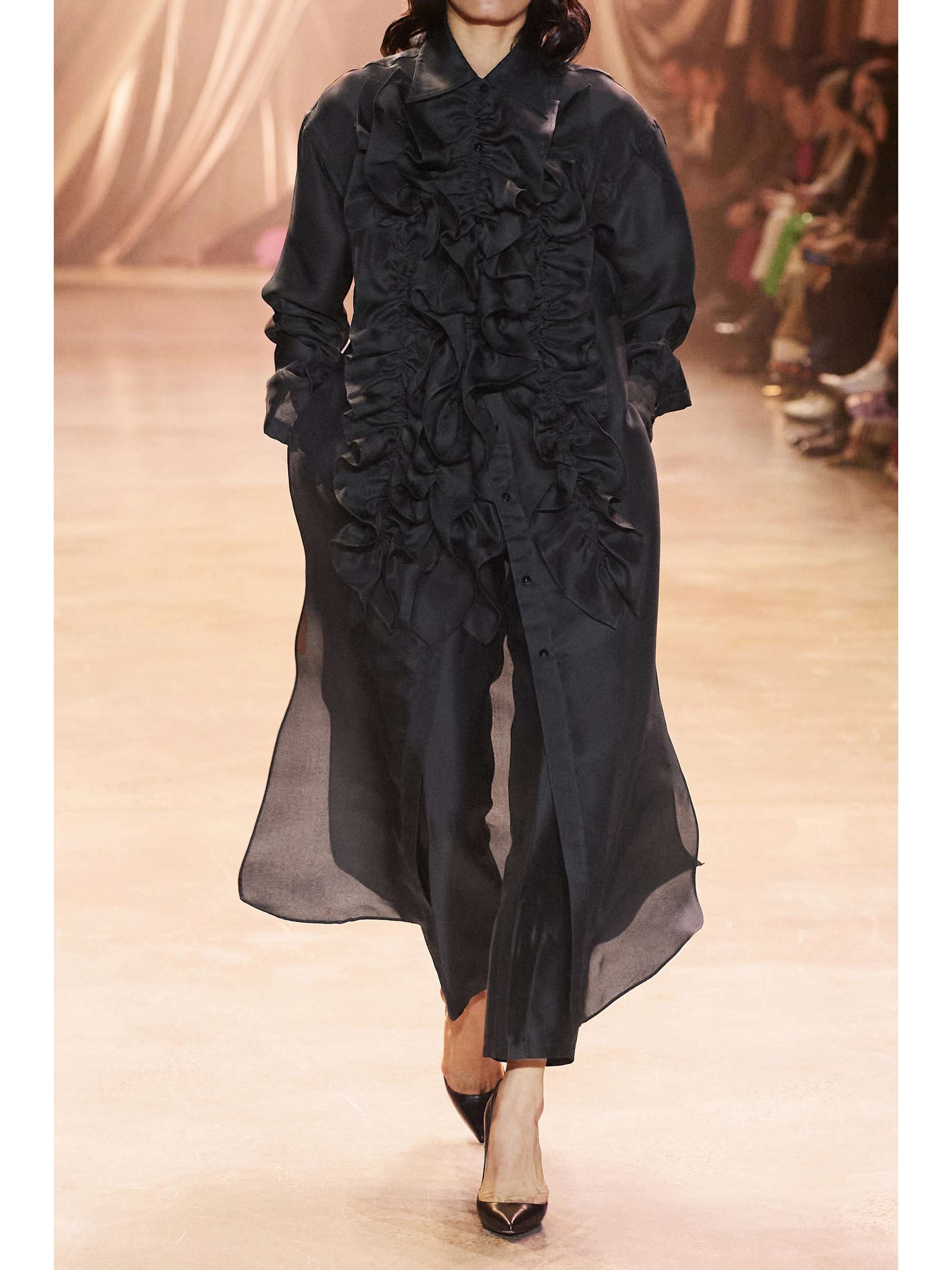 CHRISTOPHER JOHN ROGERS Ruffled silk-organza midi shirt dress