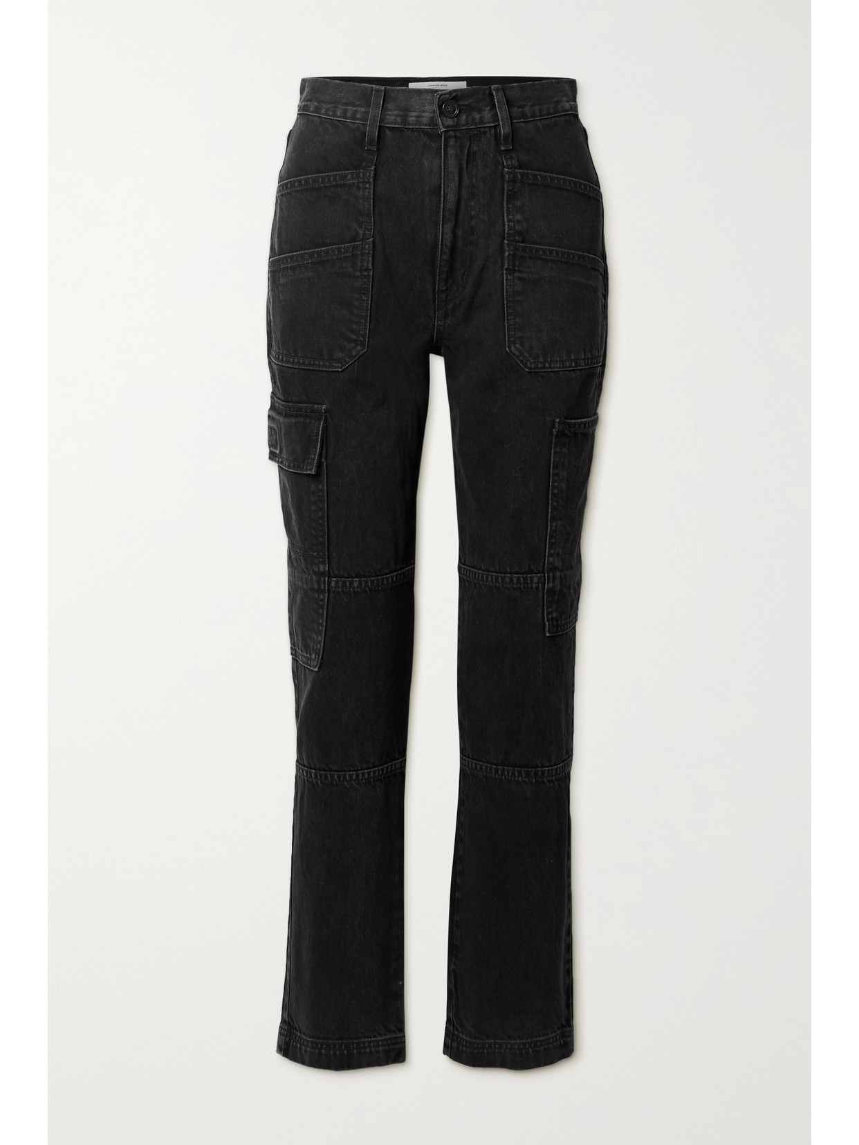 Slvrlake London High Rise Straight Cotton Jeans In Black