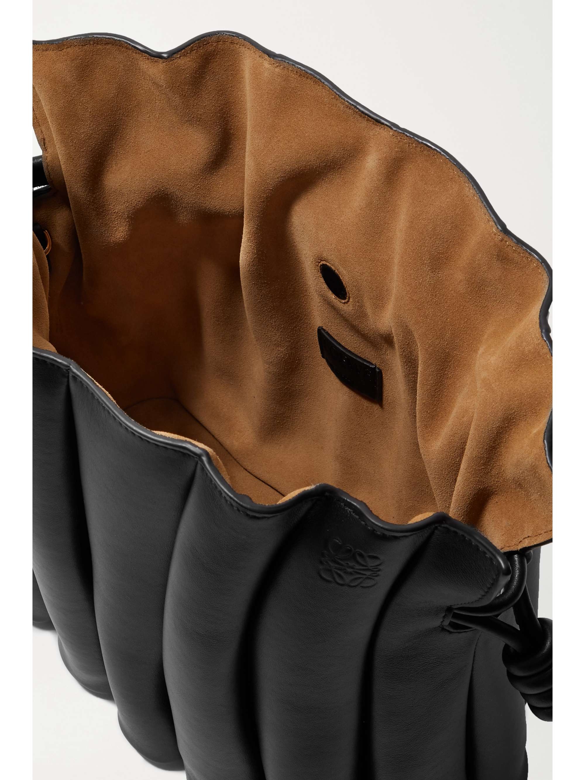 LOEWE Flamenco Ondas pleated leather clutch