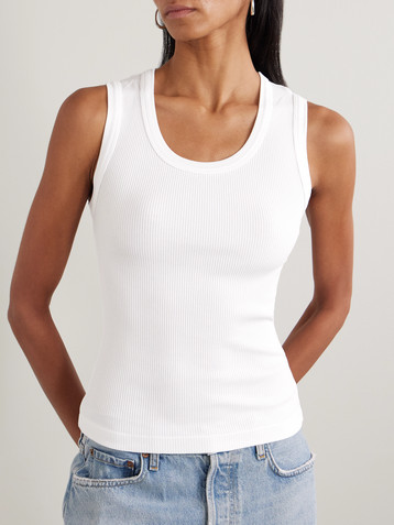 Agolde Poppy ribbed stretch organic cotton and Lyocell-blend jersey tank