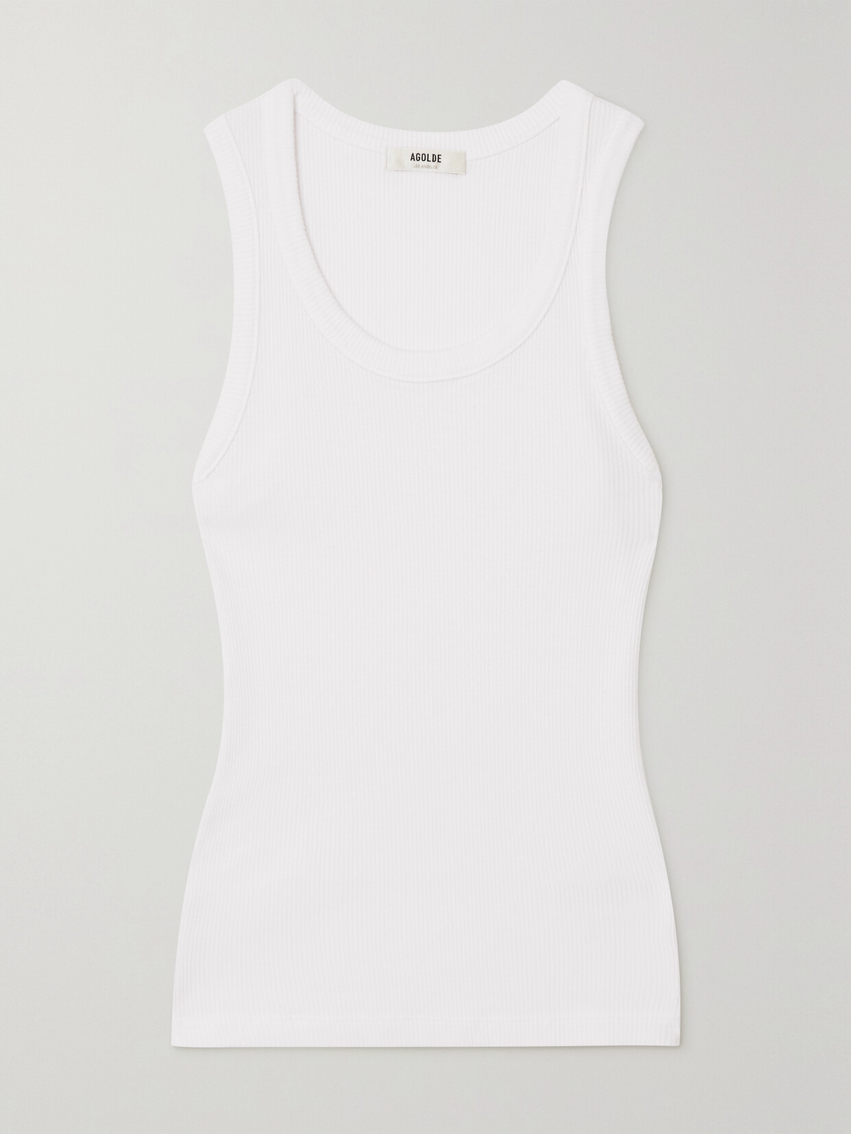 AGOLDE - Poppy Ribbed Stretch Organic Cotton And Lyocell-blend Jersey Tank - White