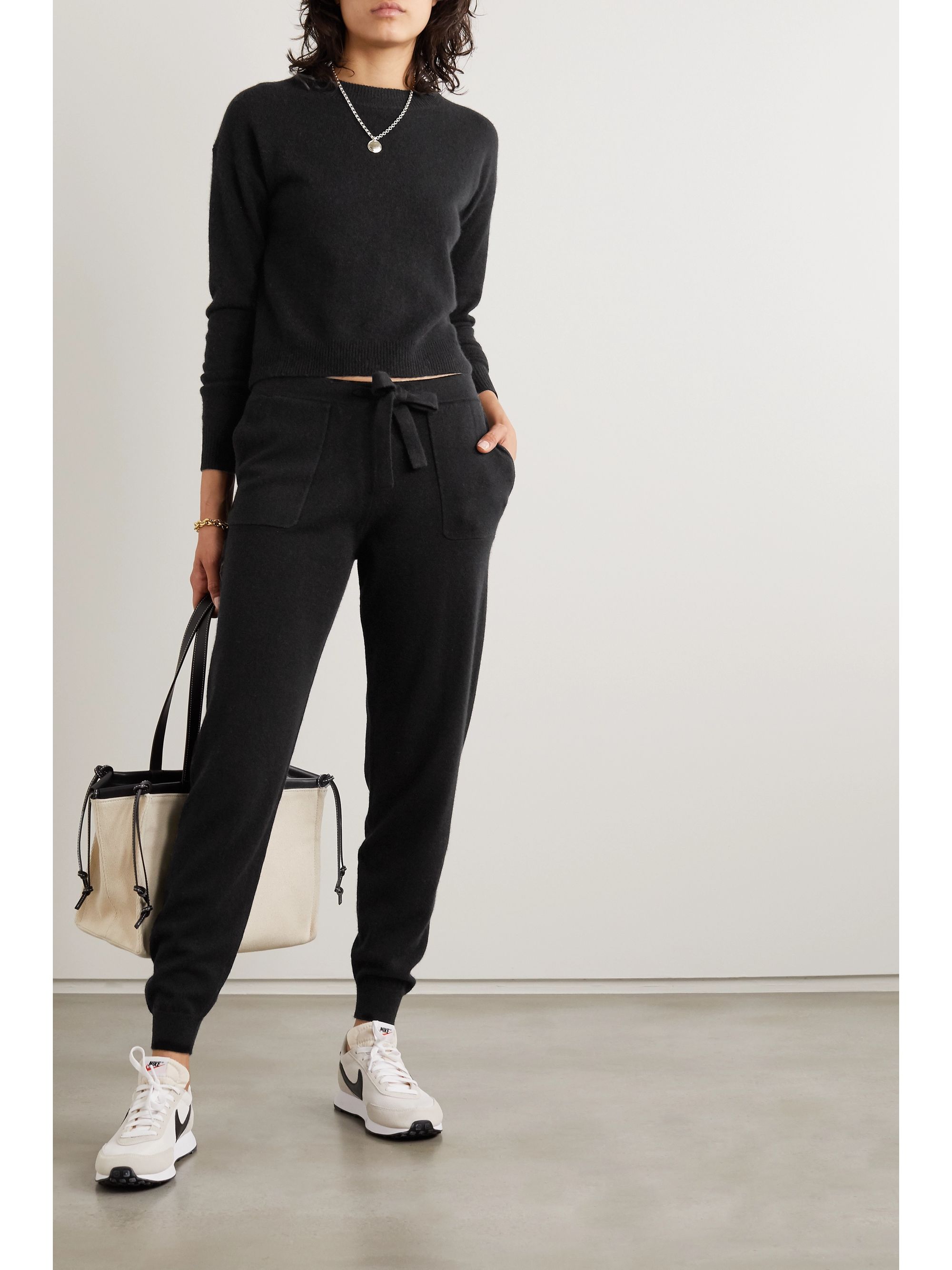 allude cashmere track pants