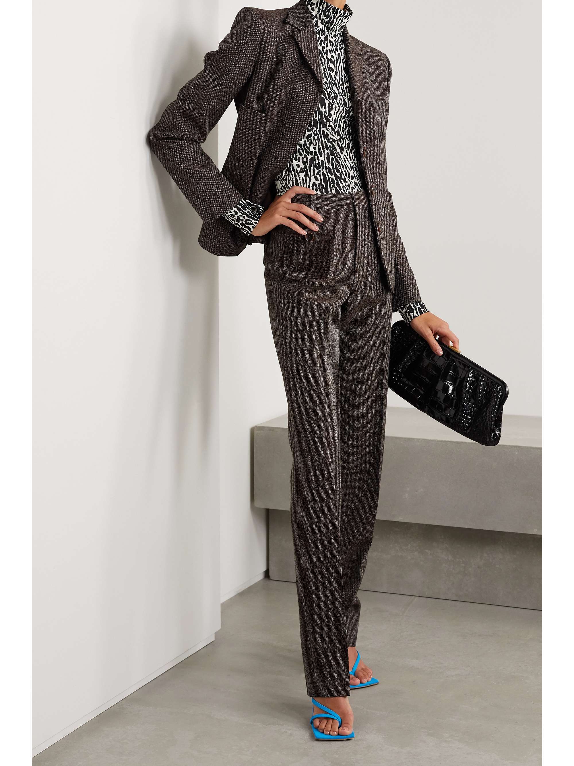 leopard print turtleneck top