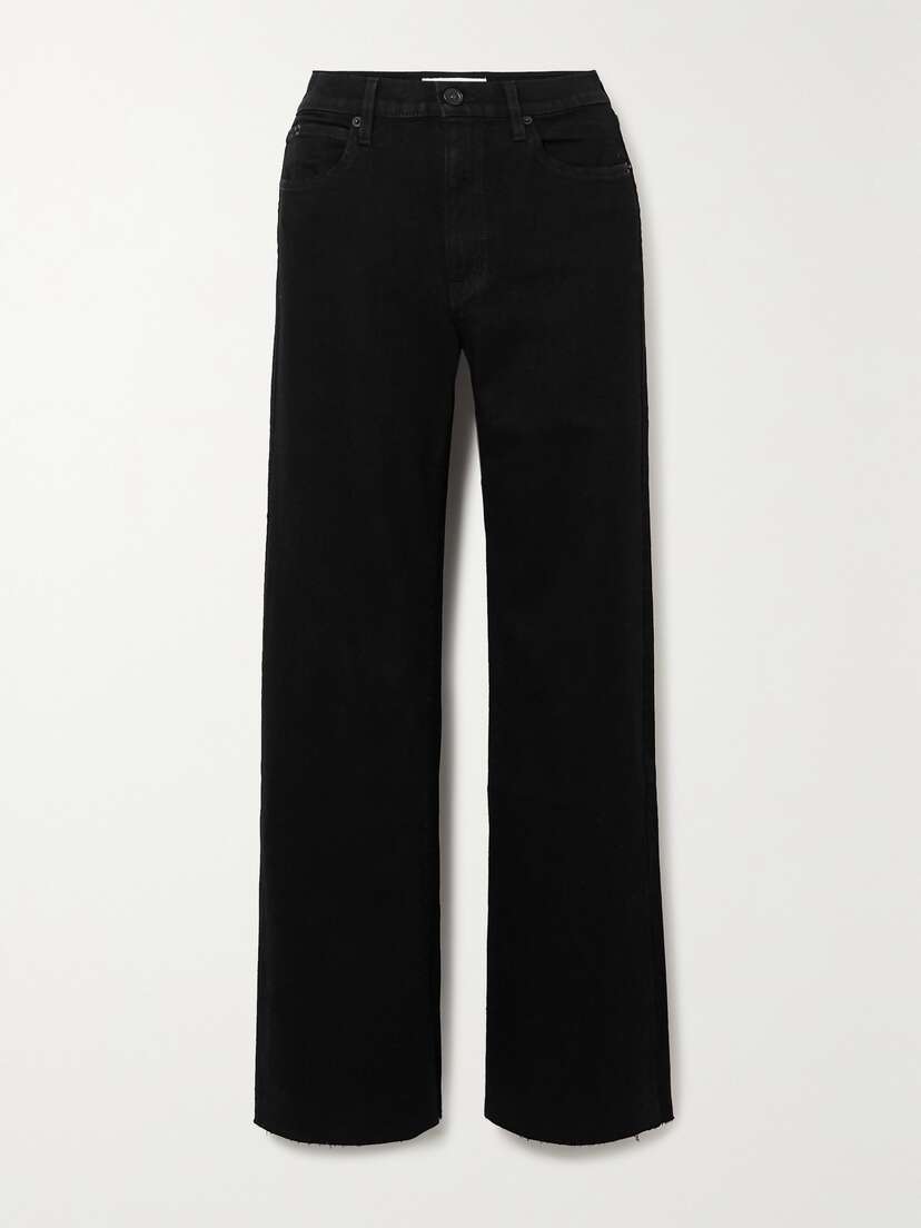 SLVRLAKE + Net Sustain Grace Frayed High-rise Wide-leg Organic Jeans