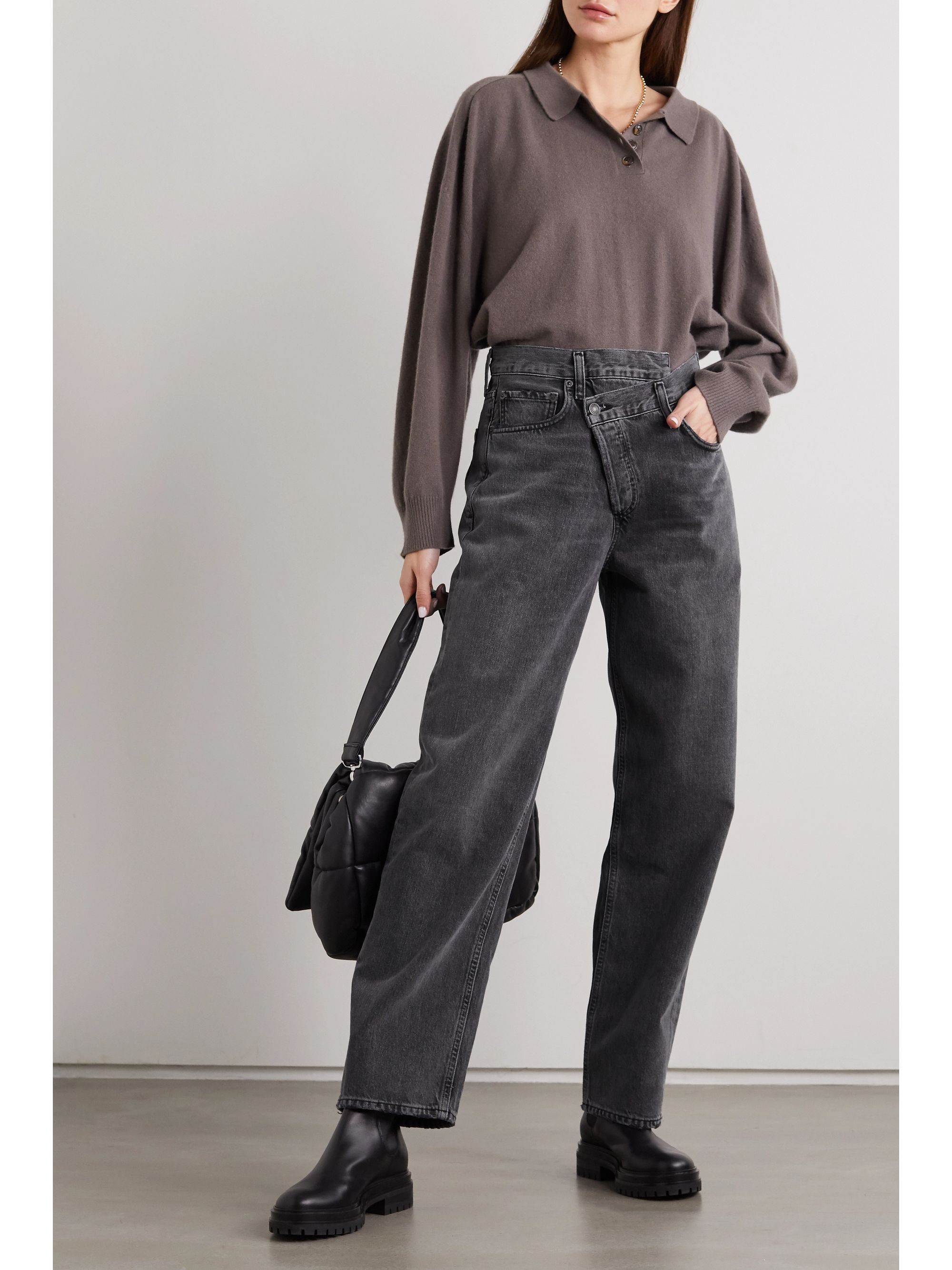 agolde criss cross jeans black