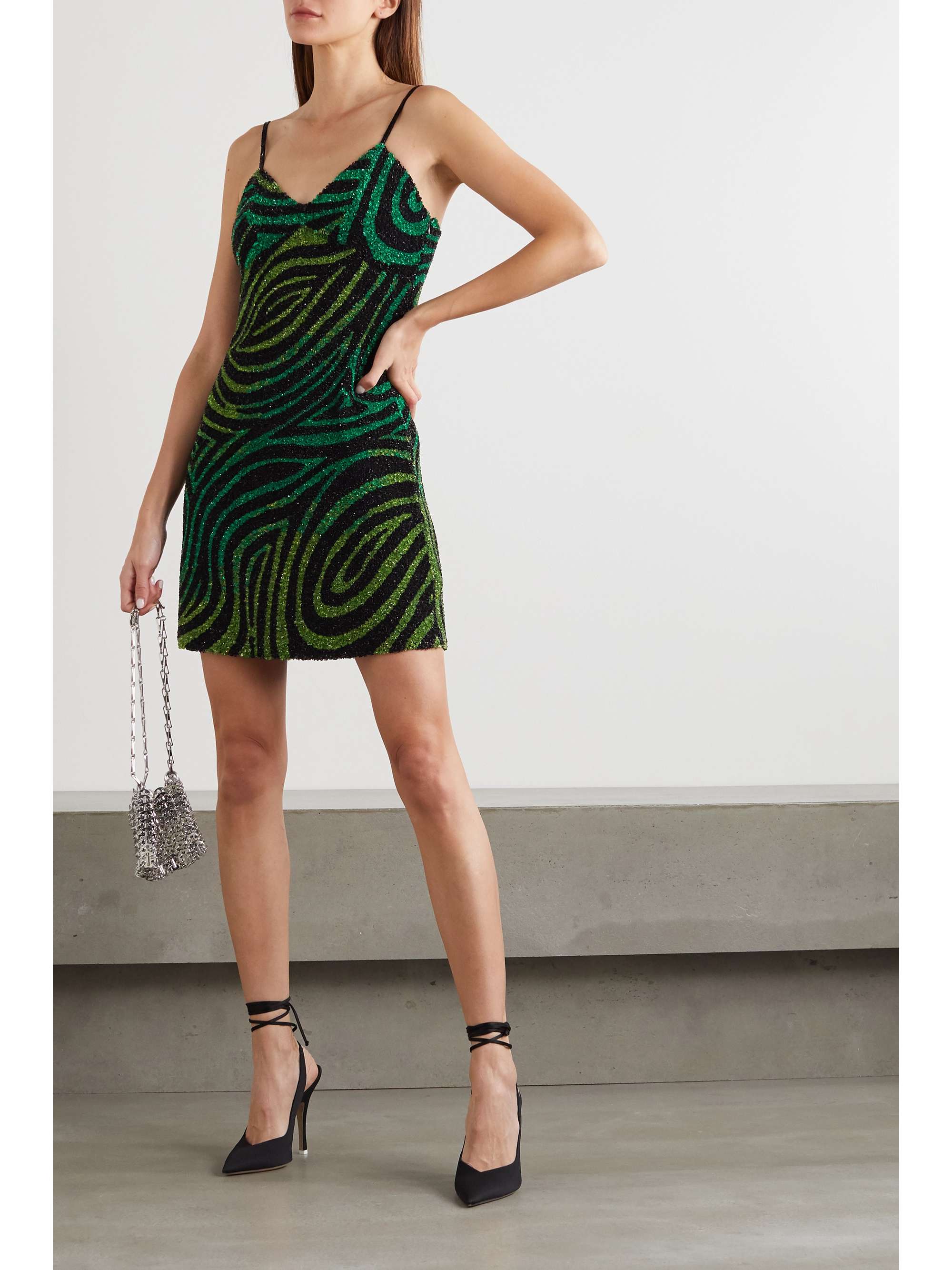 ASHISH Sequined chiffon mini dress
