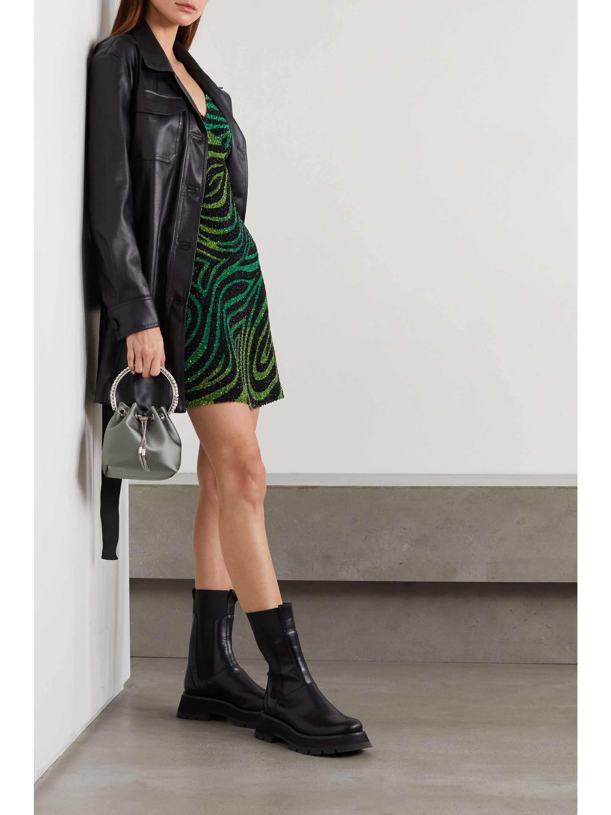 ASHISH Sequined chiffon mini dress