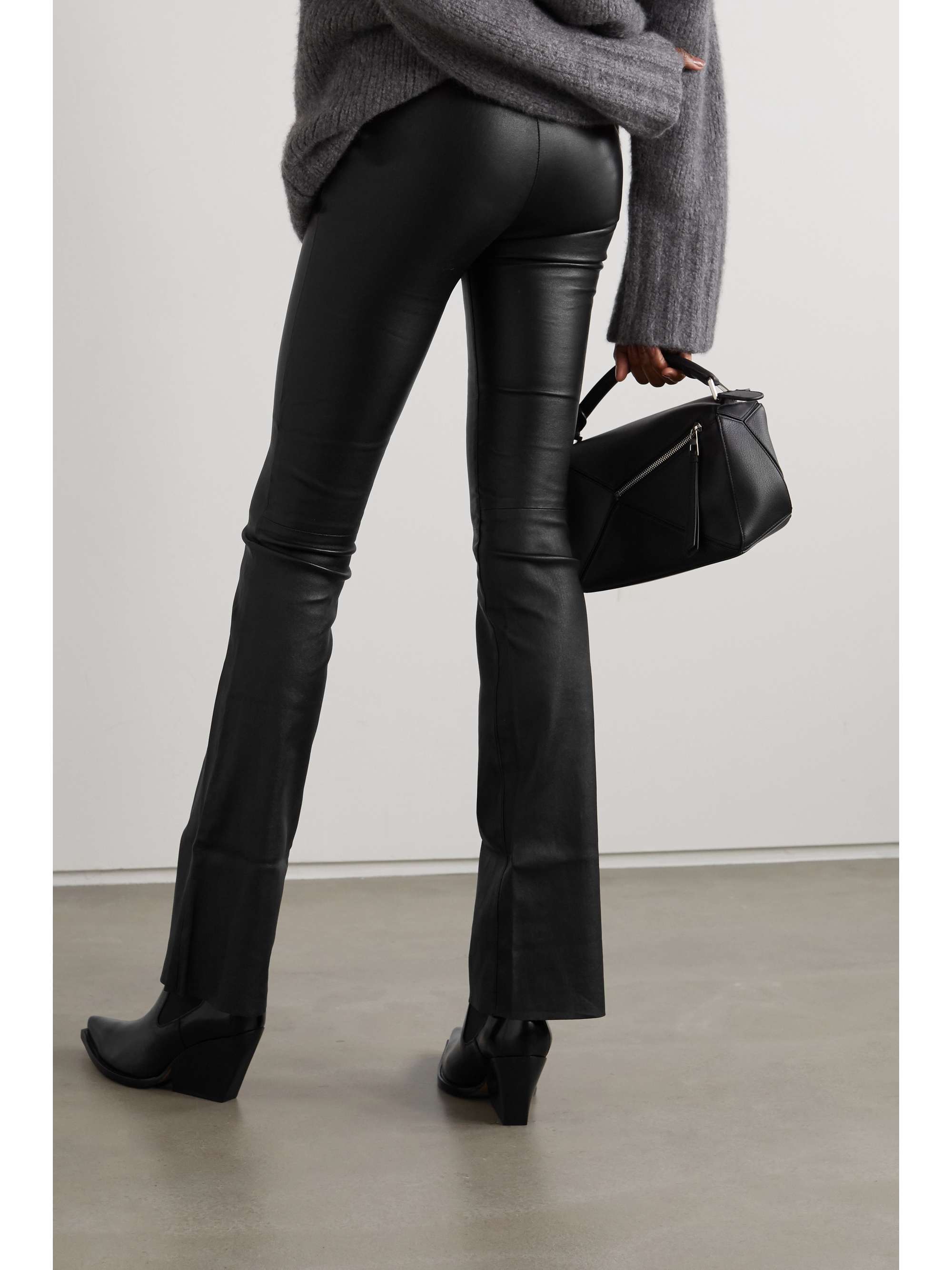 SPRWMN Leather flared leggings