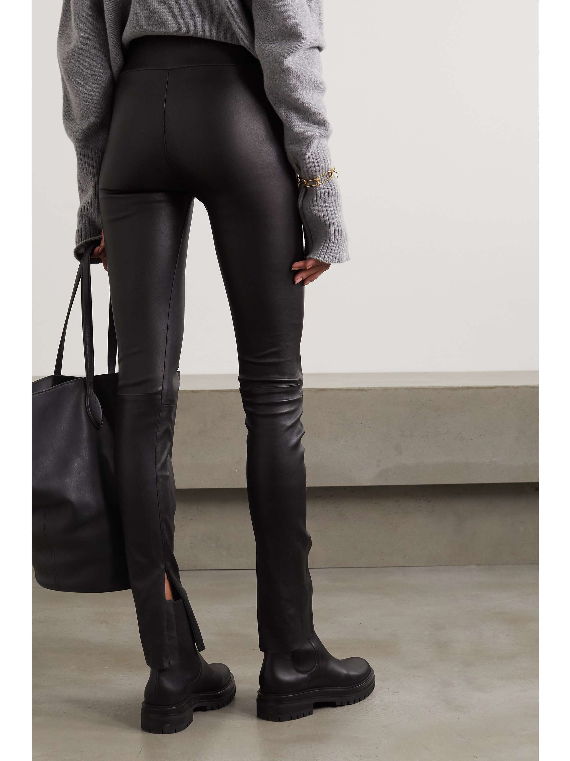 SPRWMN Zip-detailed leather leggings