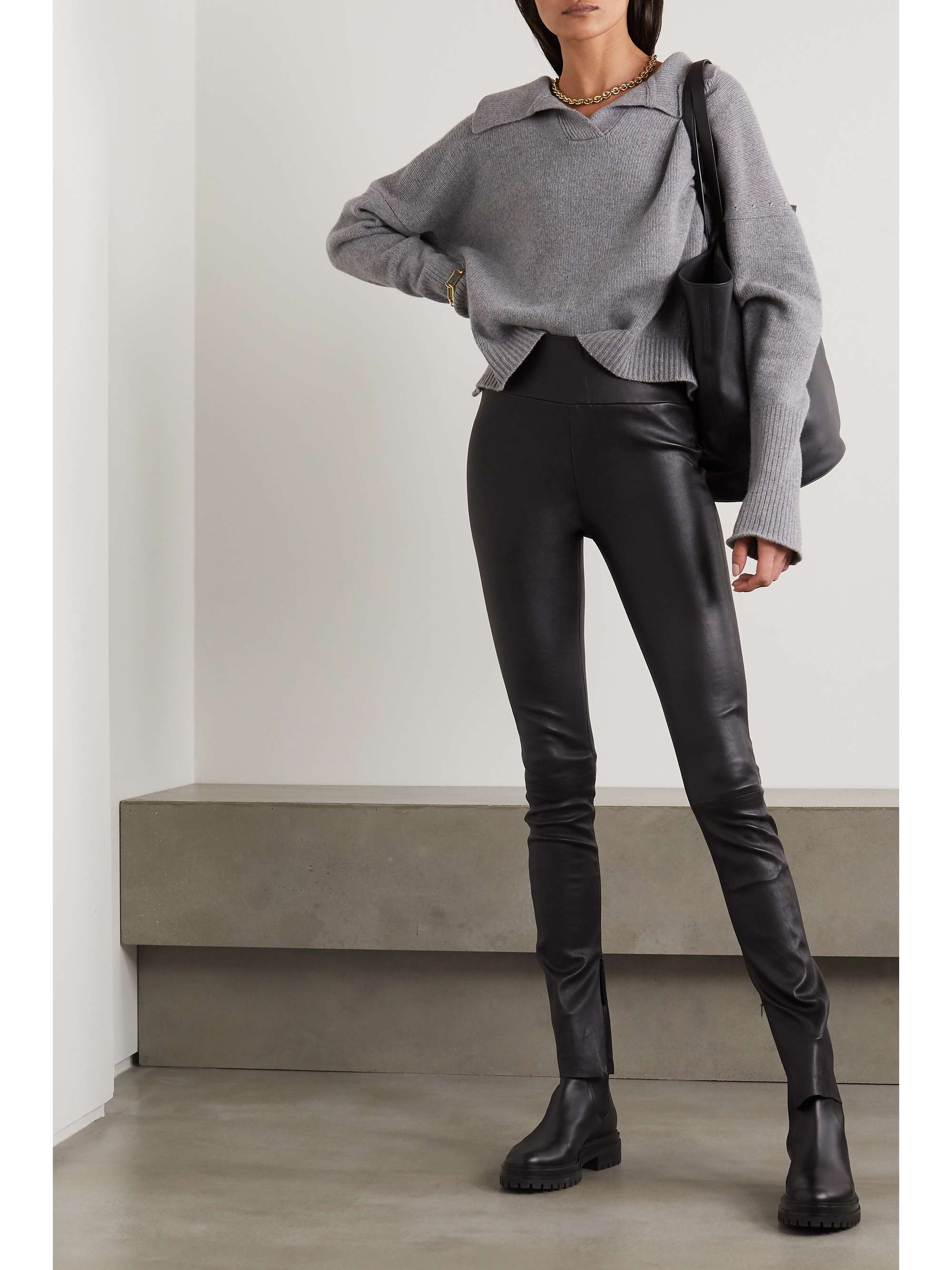 Tom Ford Sequined Zip-cuff Leggings In Black