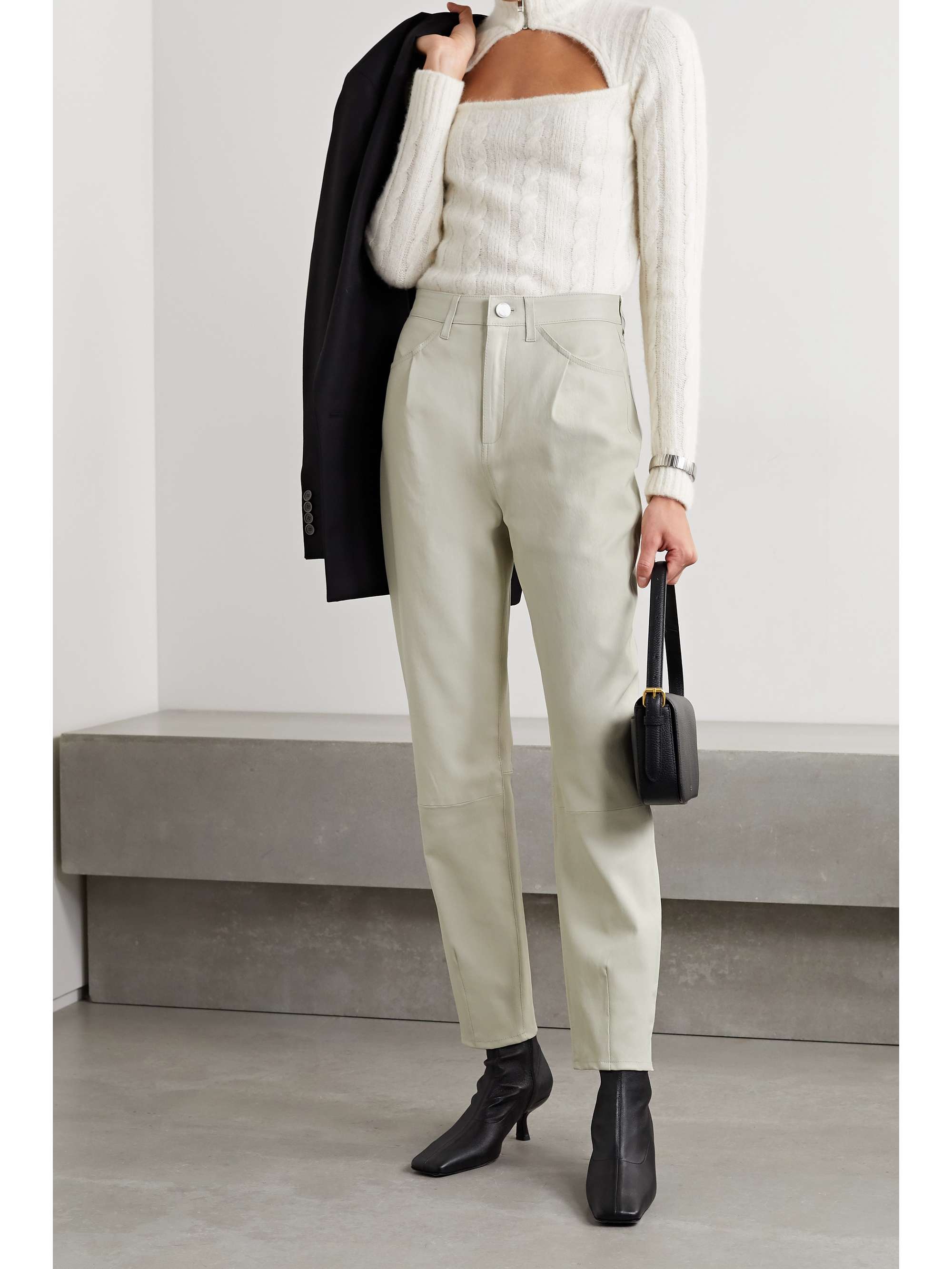 SPRWMN Leather tapered pants