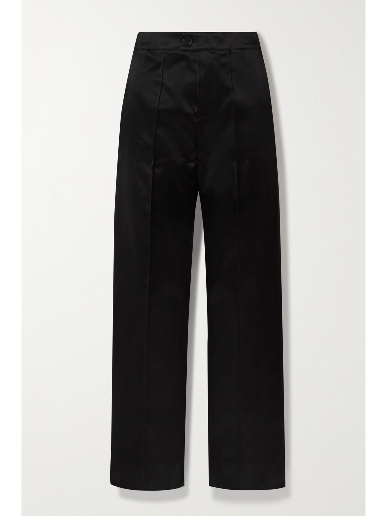 Kwaidan Editions Duchesse-satin Straight-leg Trousers In Black