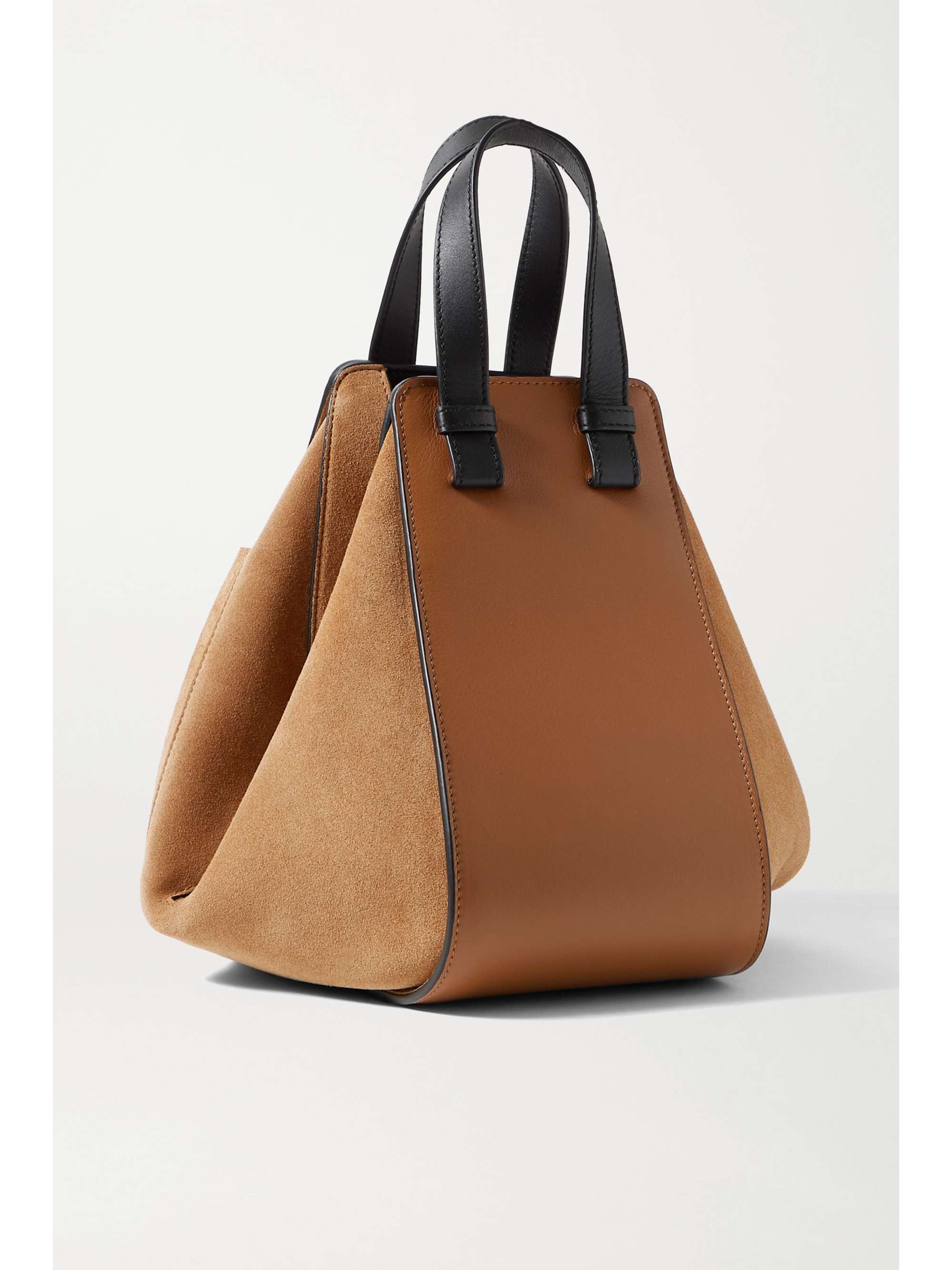 LOEWE Hammock small paneled leather and suede tote