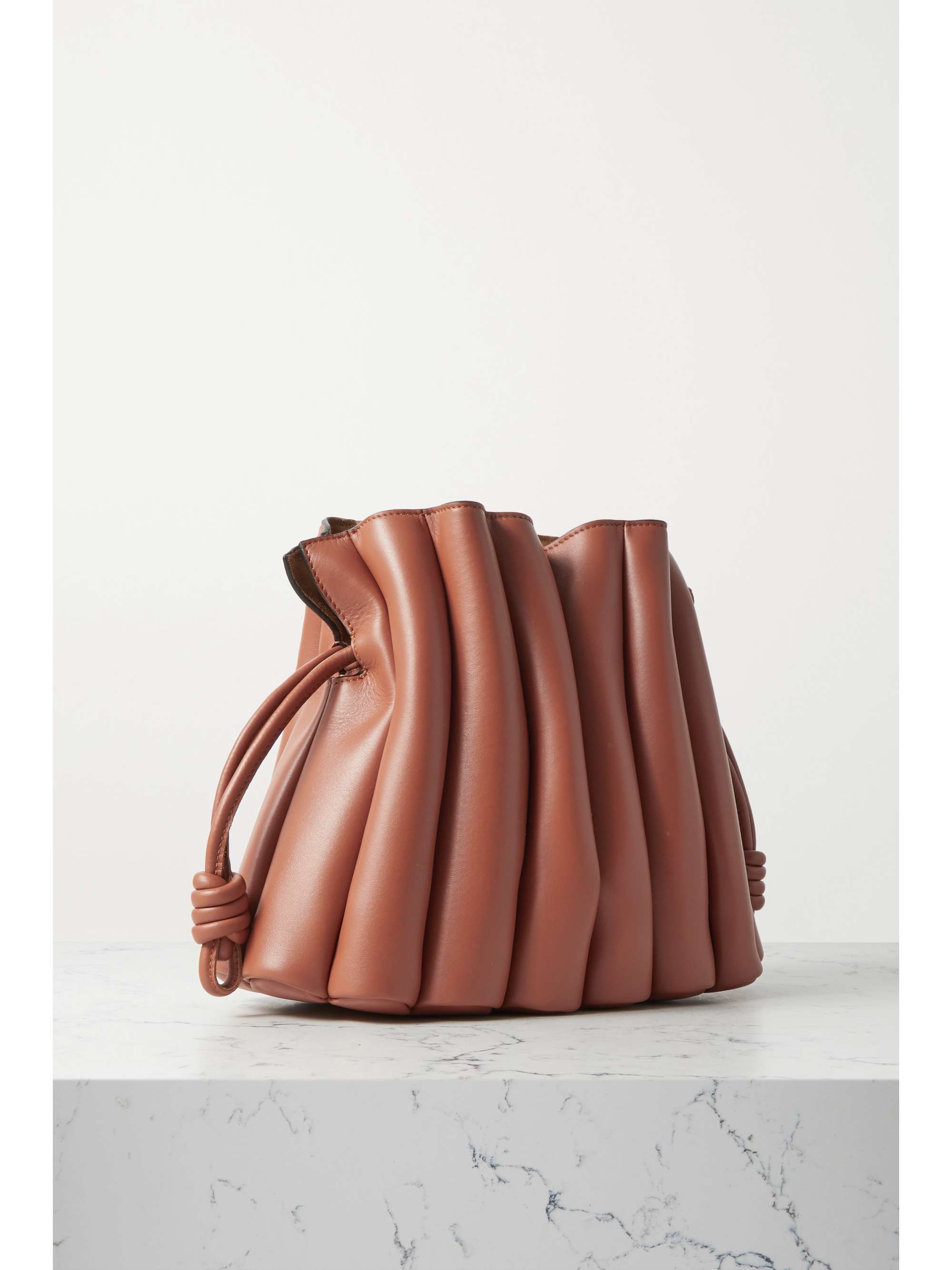 LOEWE Flamenco Ondas pleated leather clutch