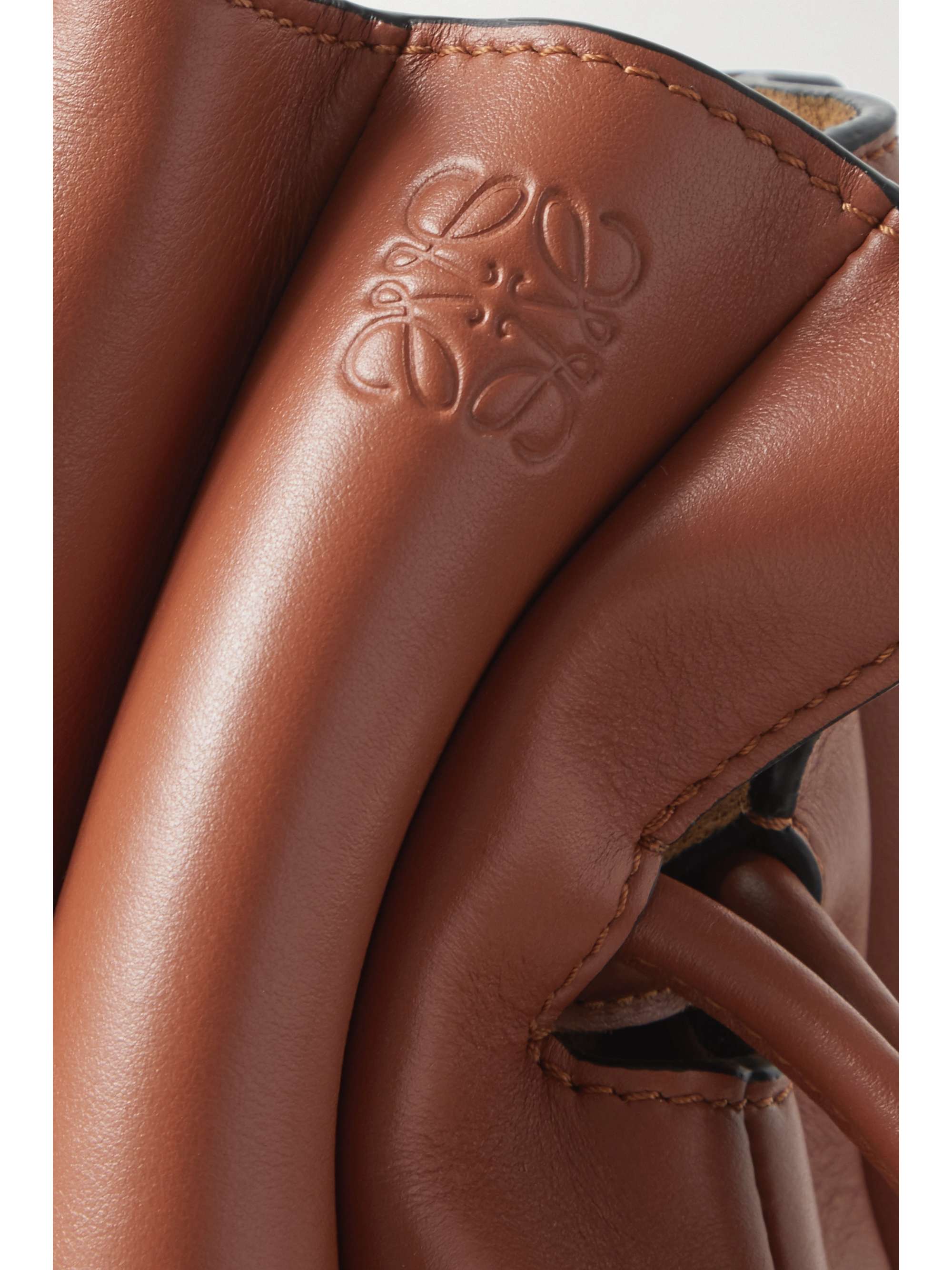 LOEWE Flamenco Ondas pleated leather clutch