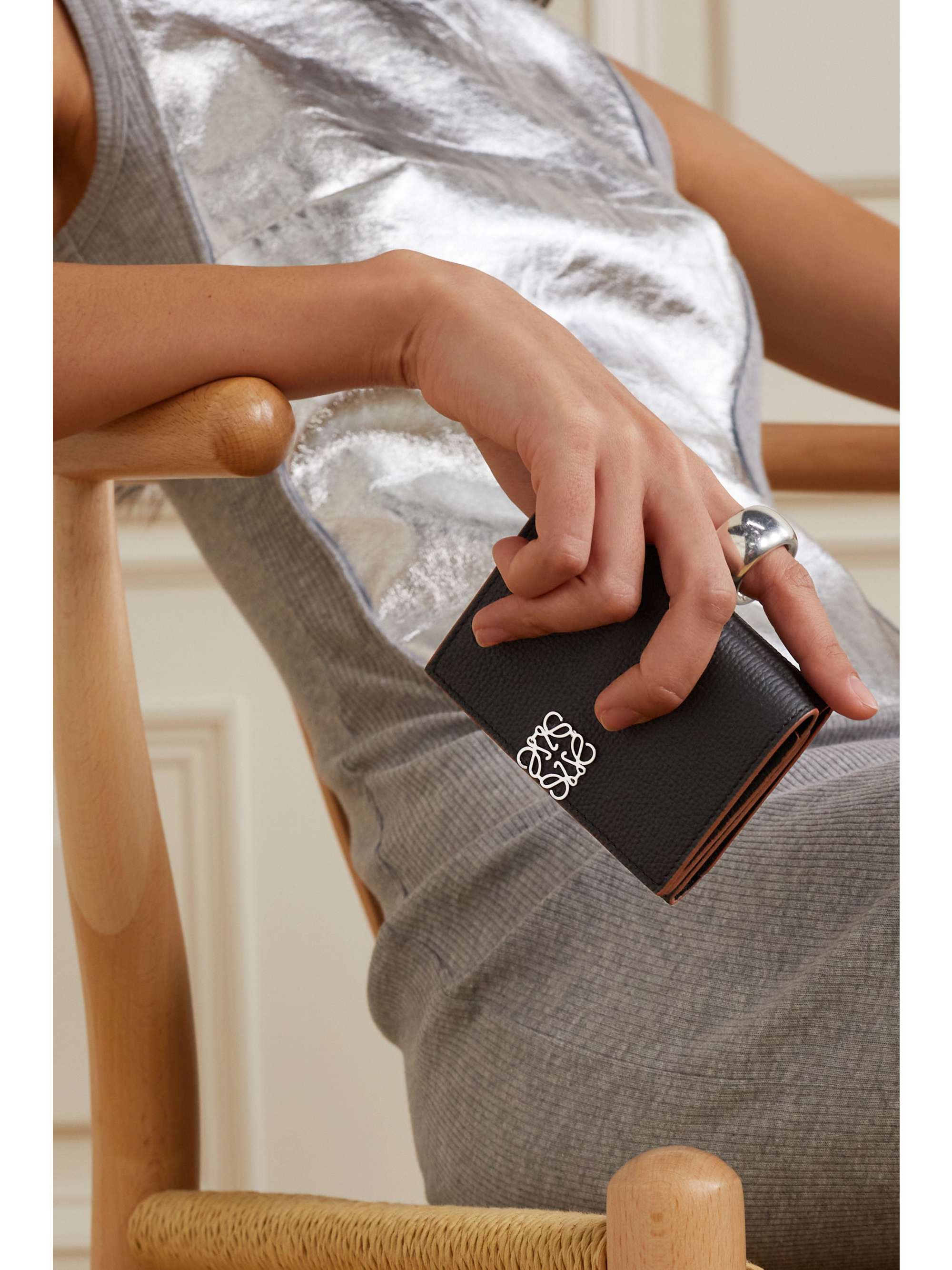 LOEWE Anagram textured-leather wallet