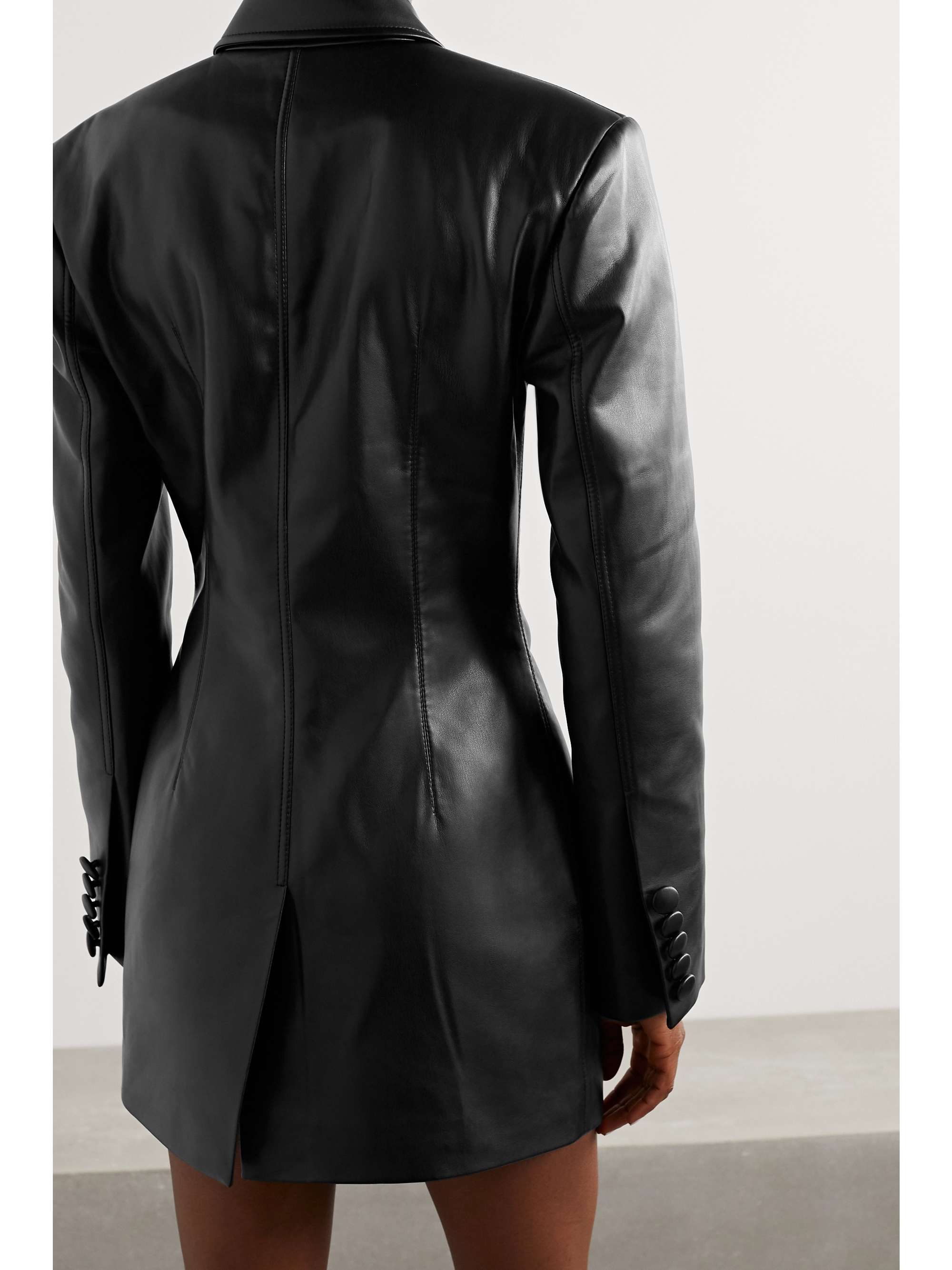 ALEKSANDRE AKHALKATSISHVILI Cutout faux leather mini dress