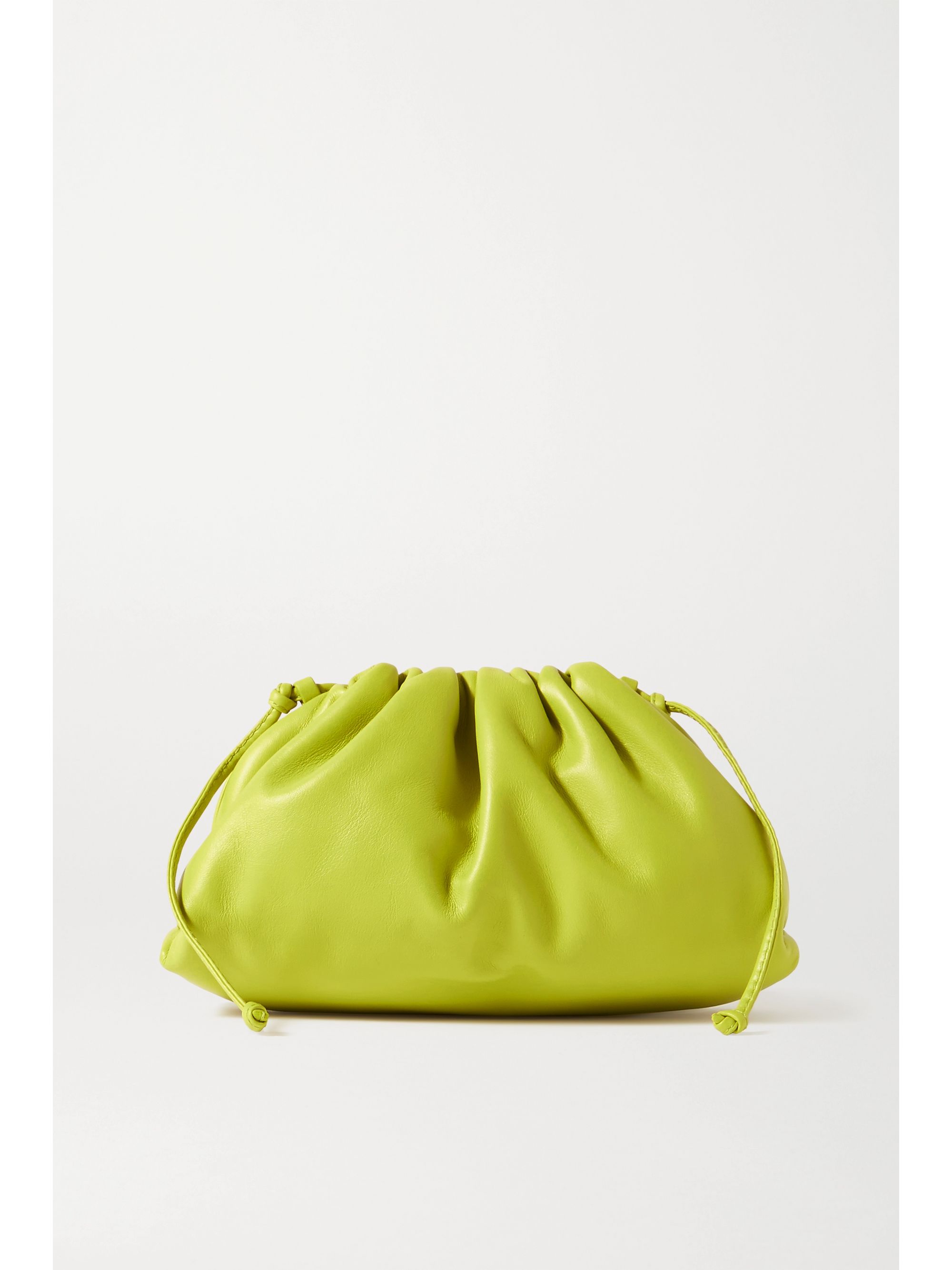 Green The Pouch Small Gathered Leather Clutch Bottega Veneta Net A Porter