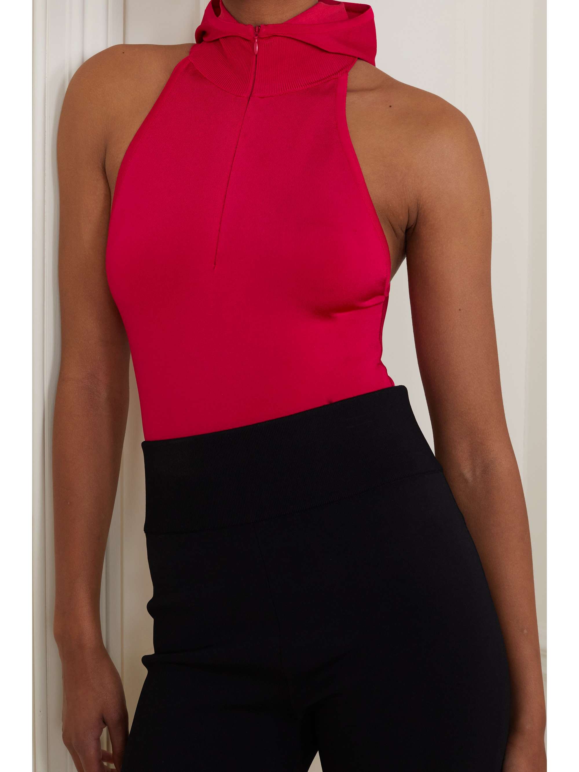 ALAÏA Hooded stretch-knit bodysuit
