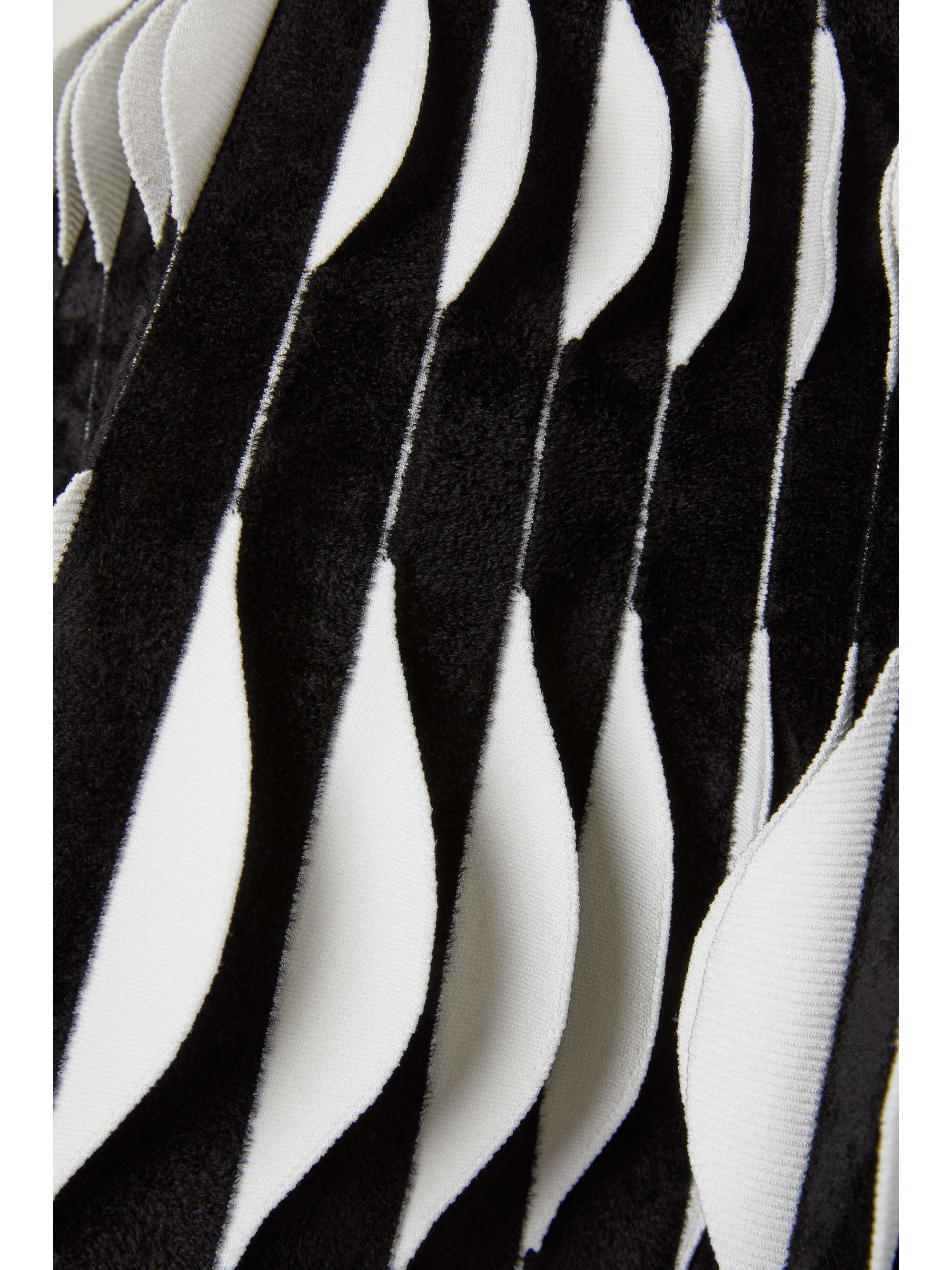 ALAÏA Pleated velour and stretch-knit mini skirt