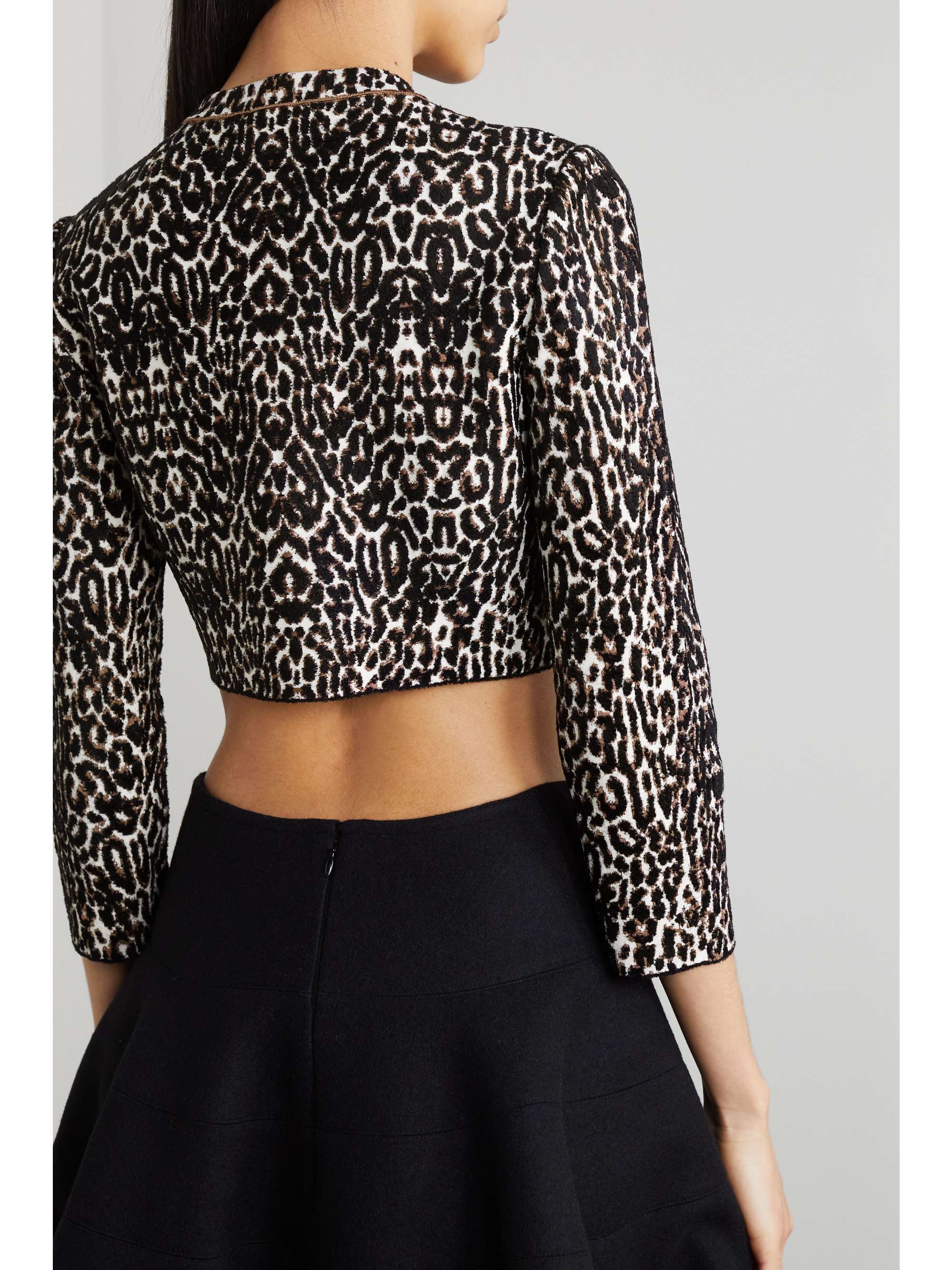 leopard cropped cardigan