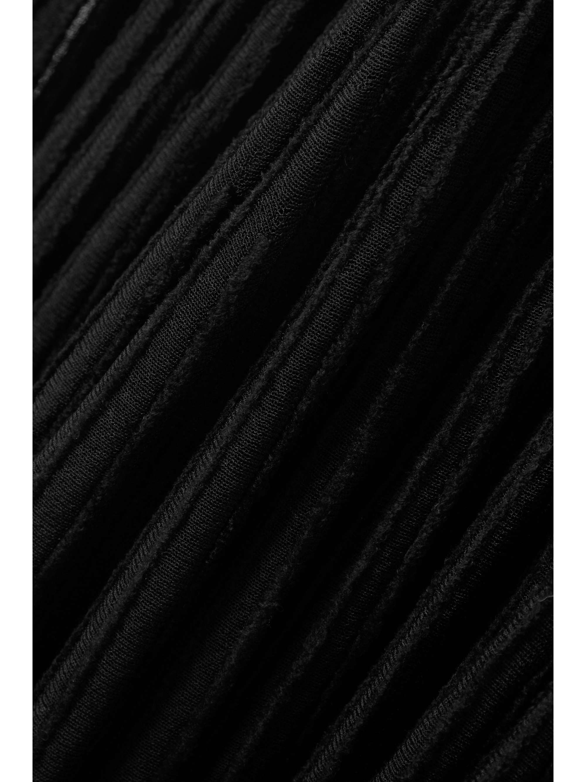 ALAÏA Paneled stretch-jersey and fleece maxi dress