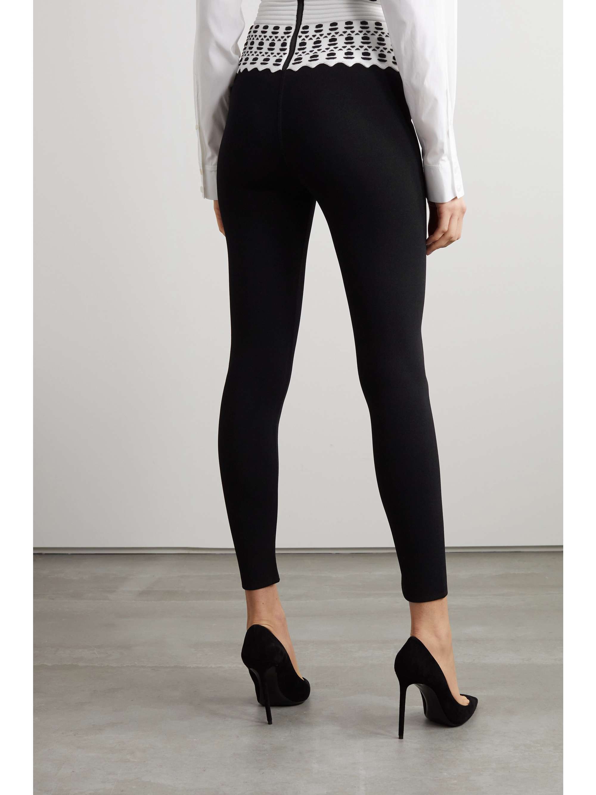 ALAÏA Color-block stretch-jersey leggings