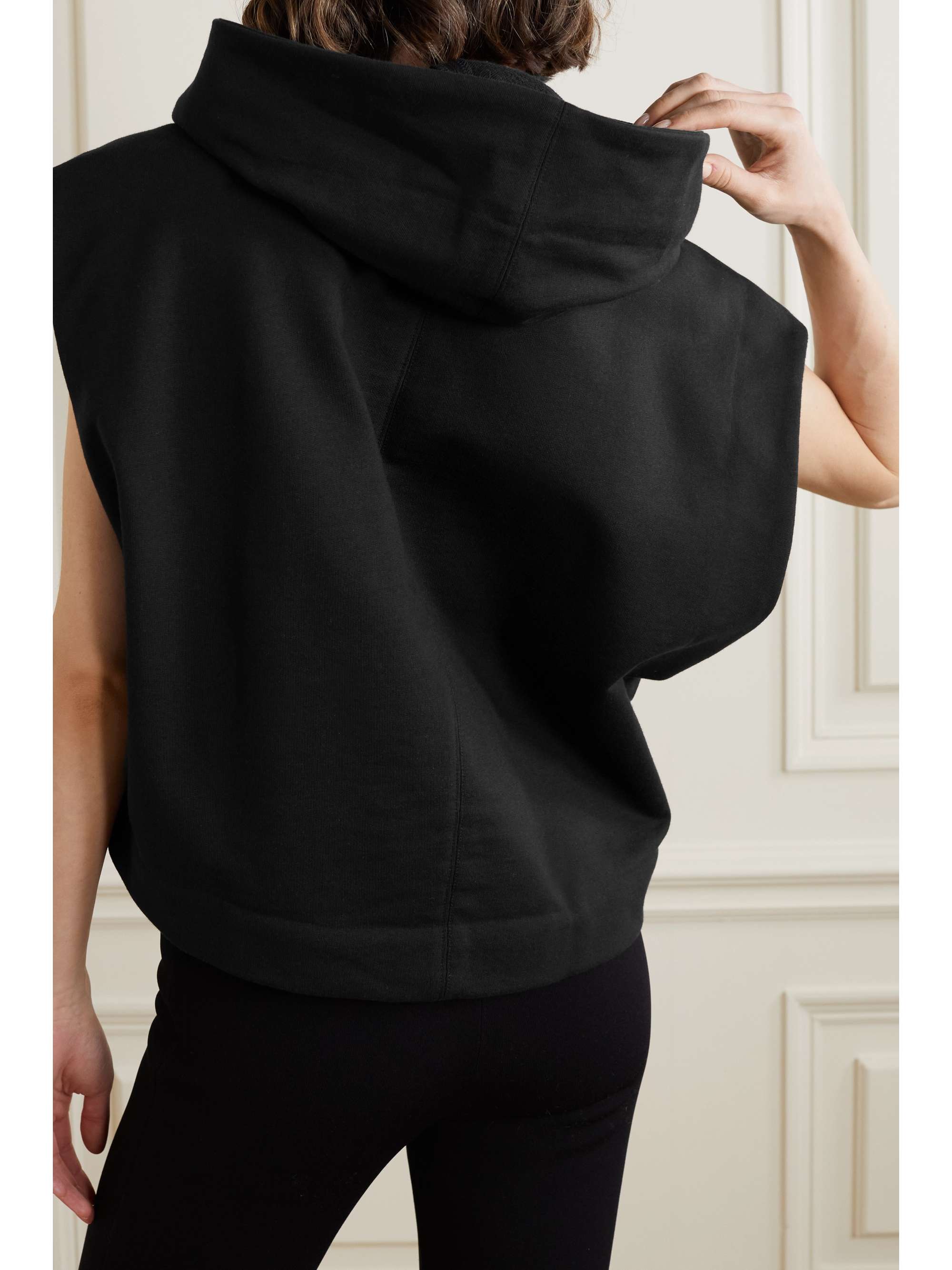 ALAÏA Cropped hooded cotton-jersey tank