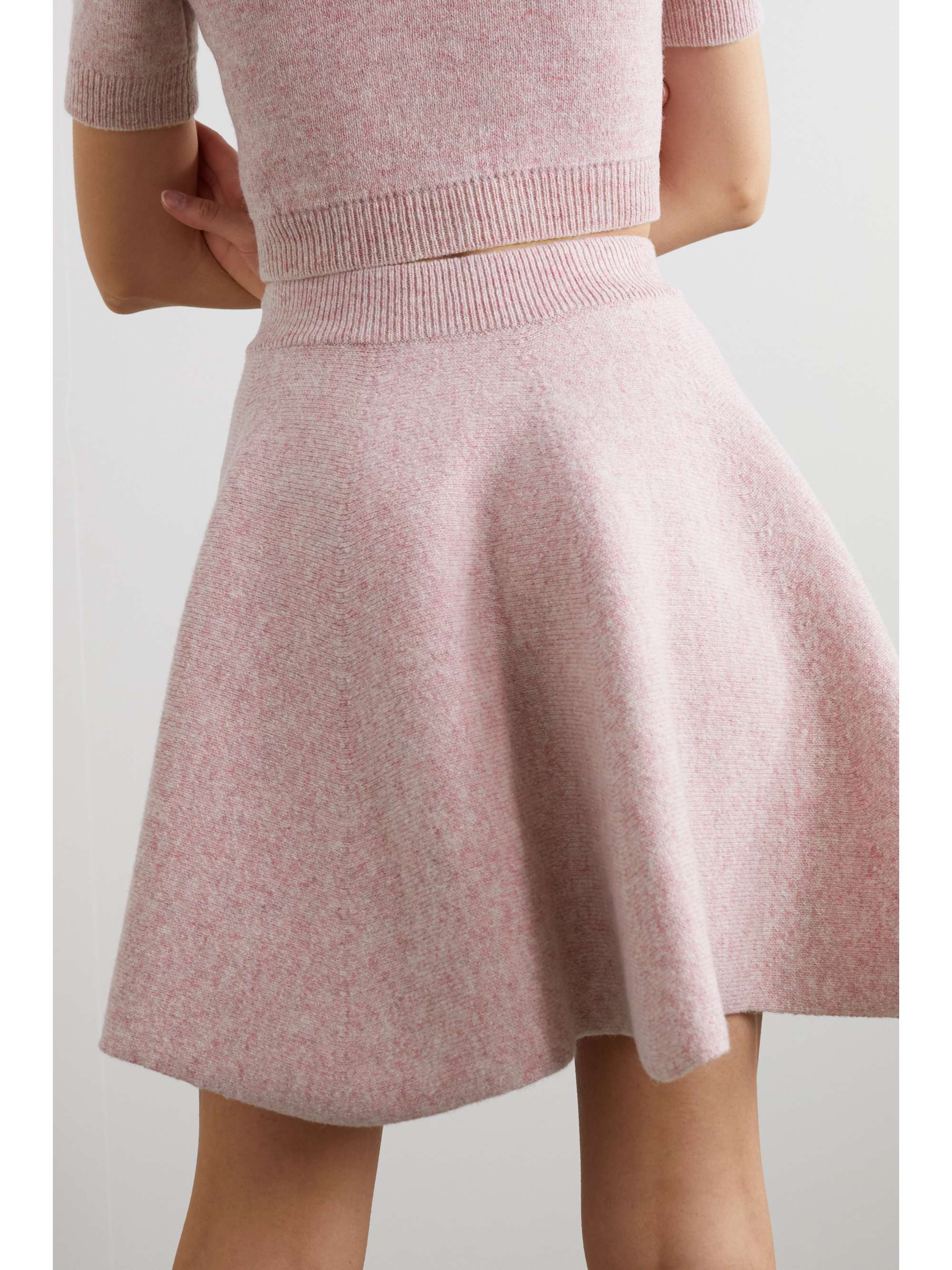 ALAÏA Flared wool-blend mini skirt