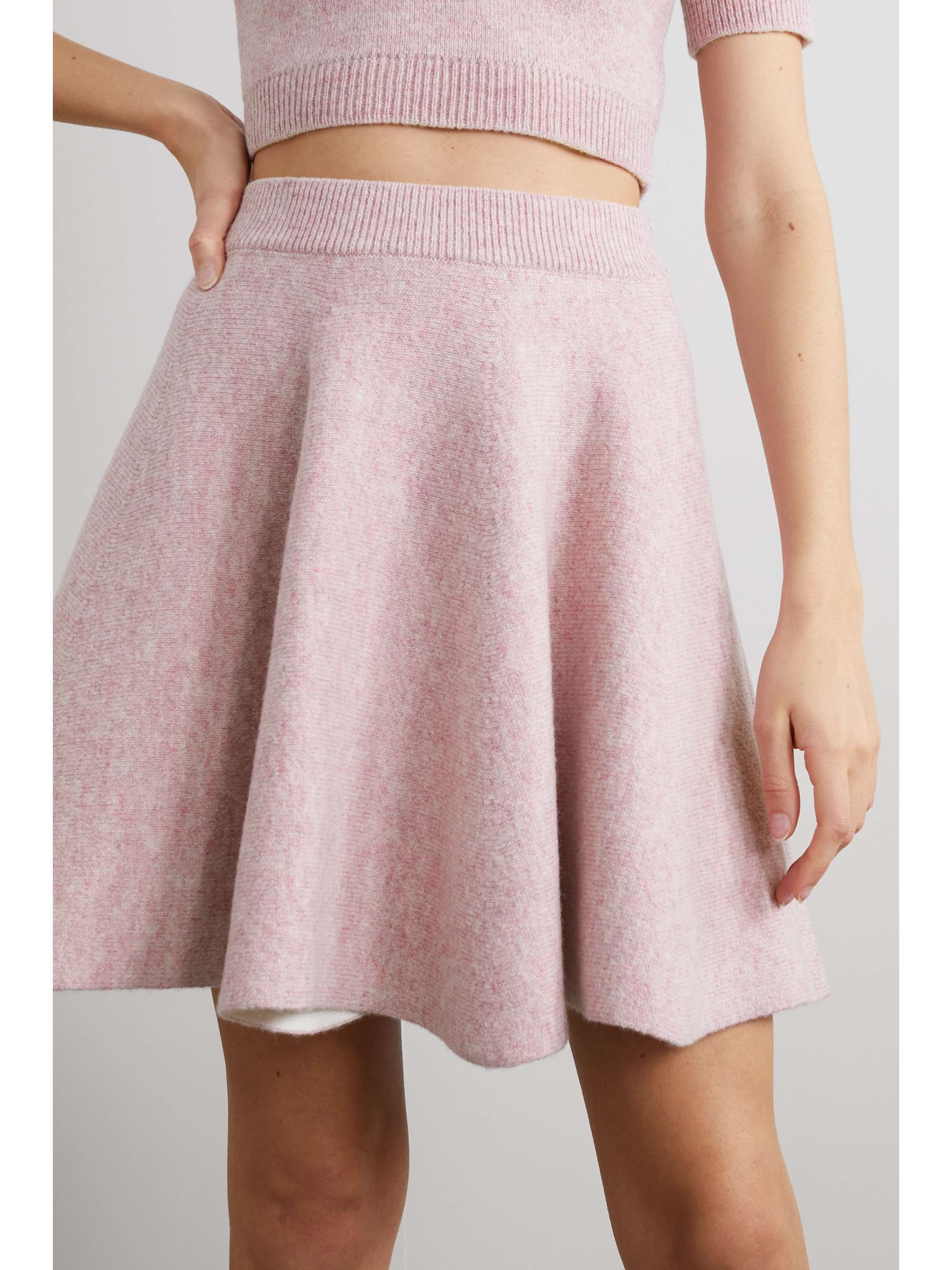 ALAÏA Flared wool-blend mini skirt
