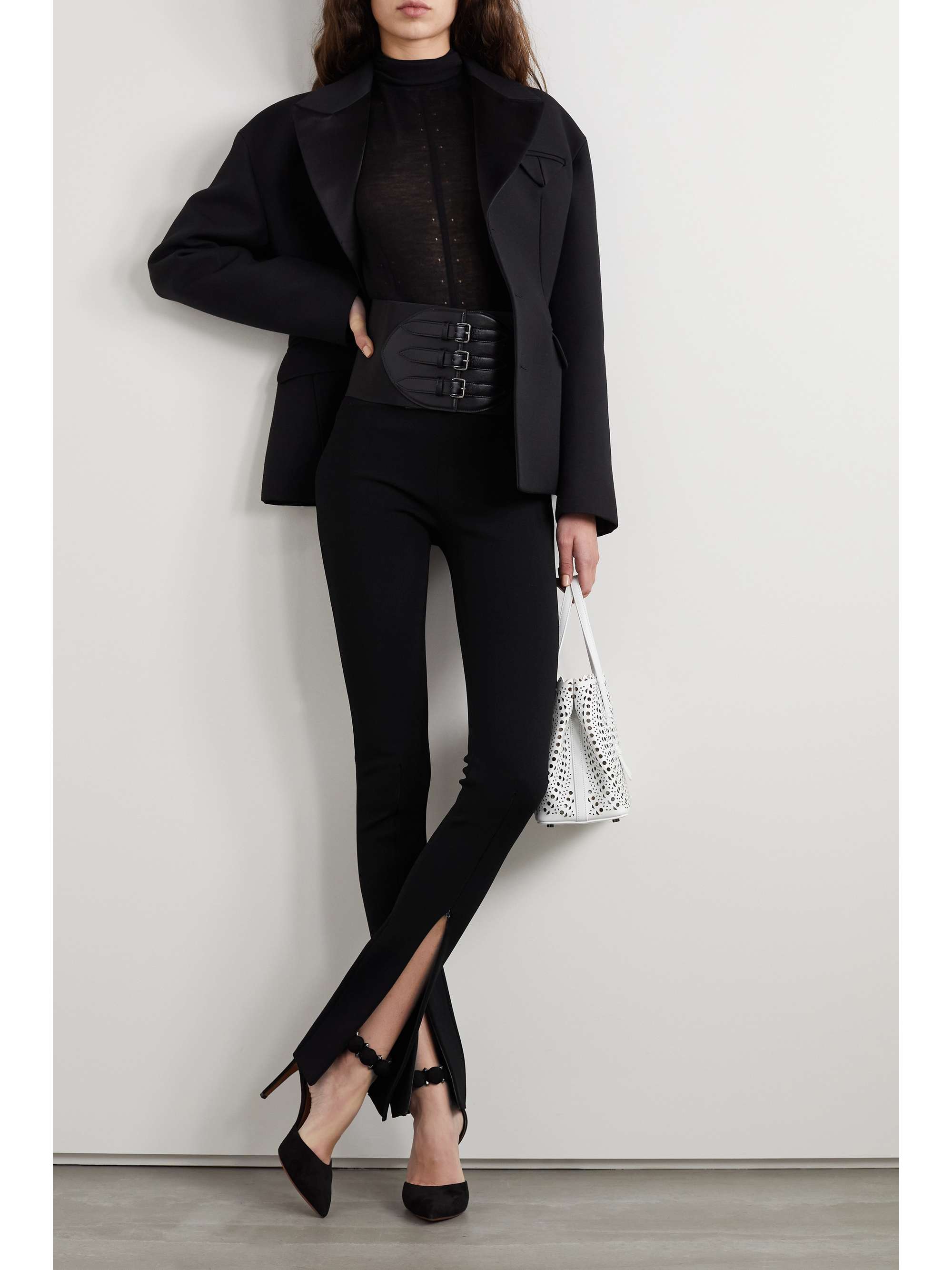 ALAÏA Flared stretch-jersey leggings
