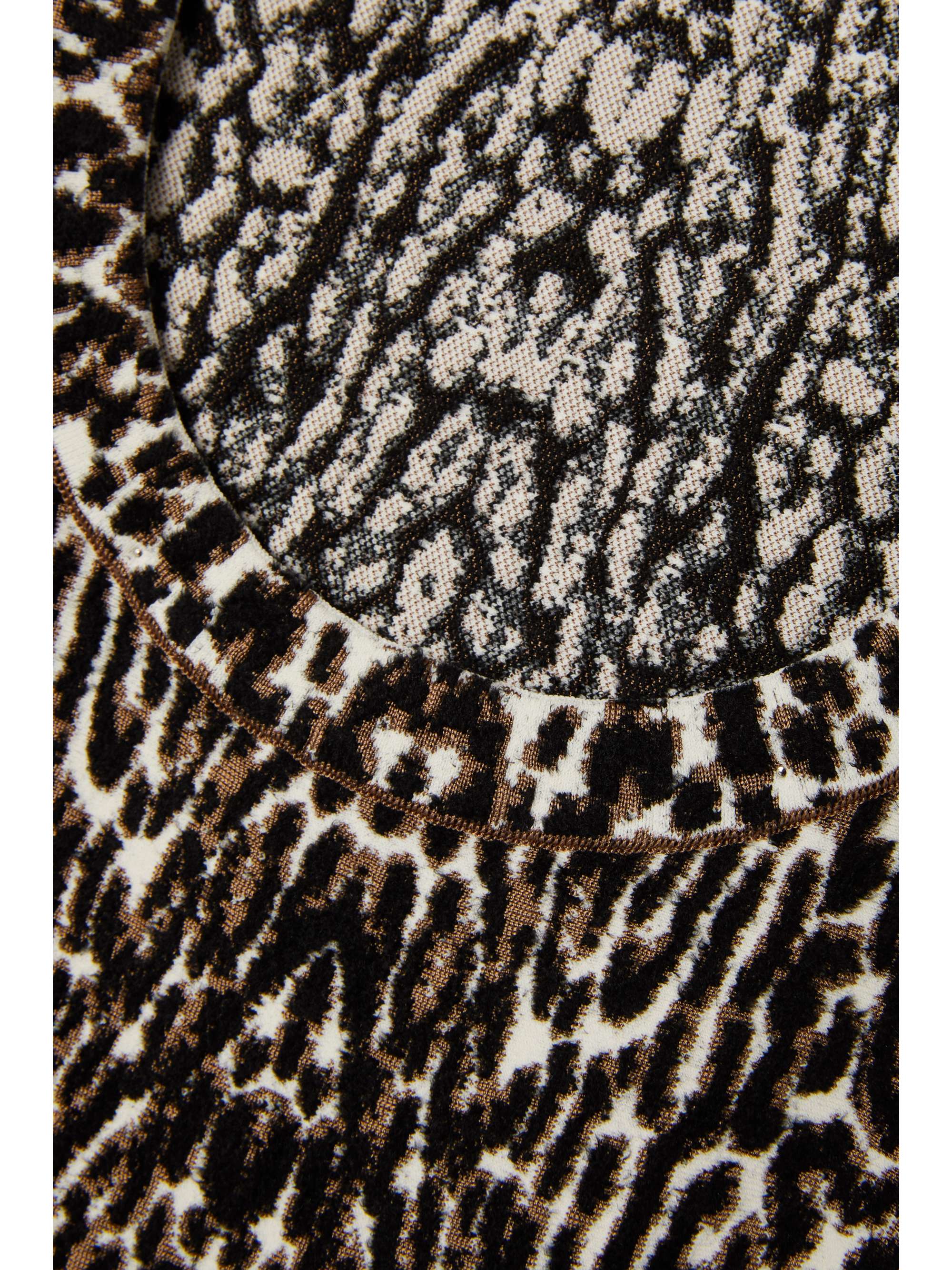 ALAÏA Minikleid aus Jacquard-Strick mit Leopardenmuster