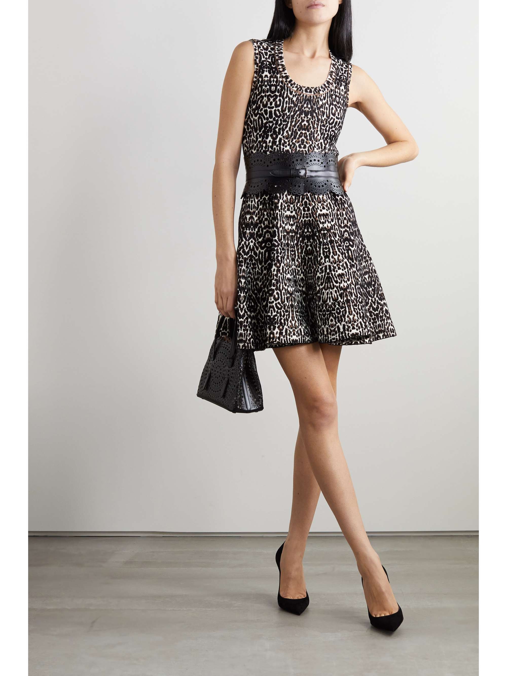 ALAÏA Leopard jacquard-knit mini dress | NET-A-PORTER
