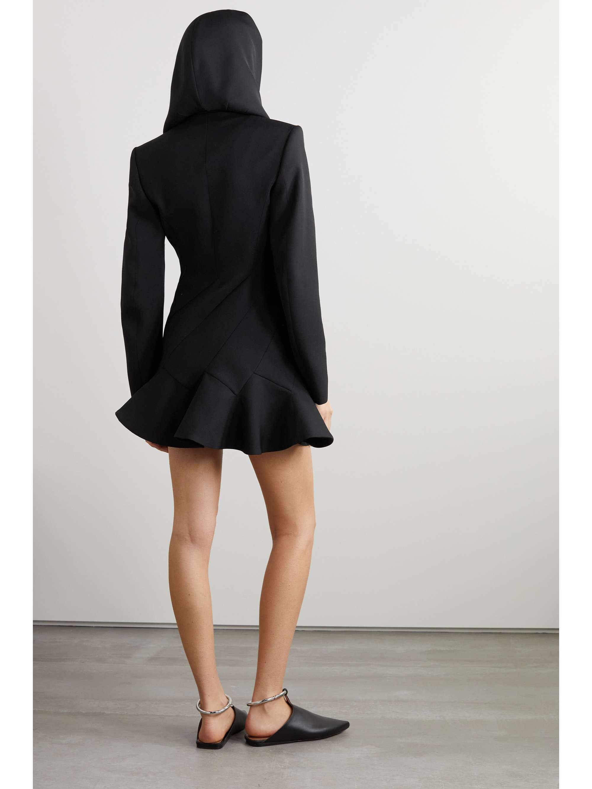 ALAÏA Hooded wool mini dress