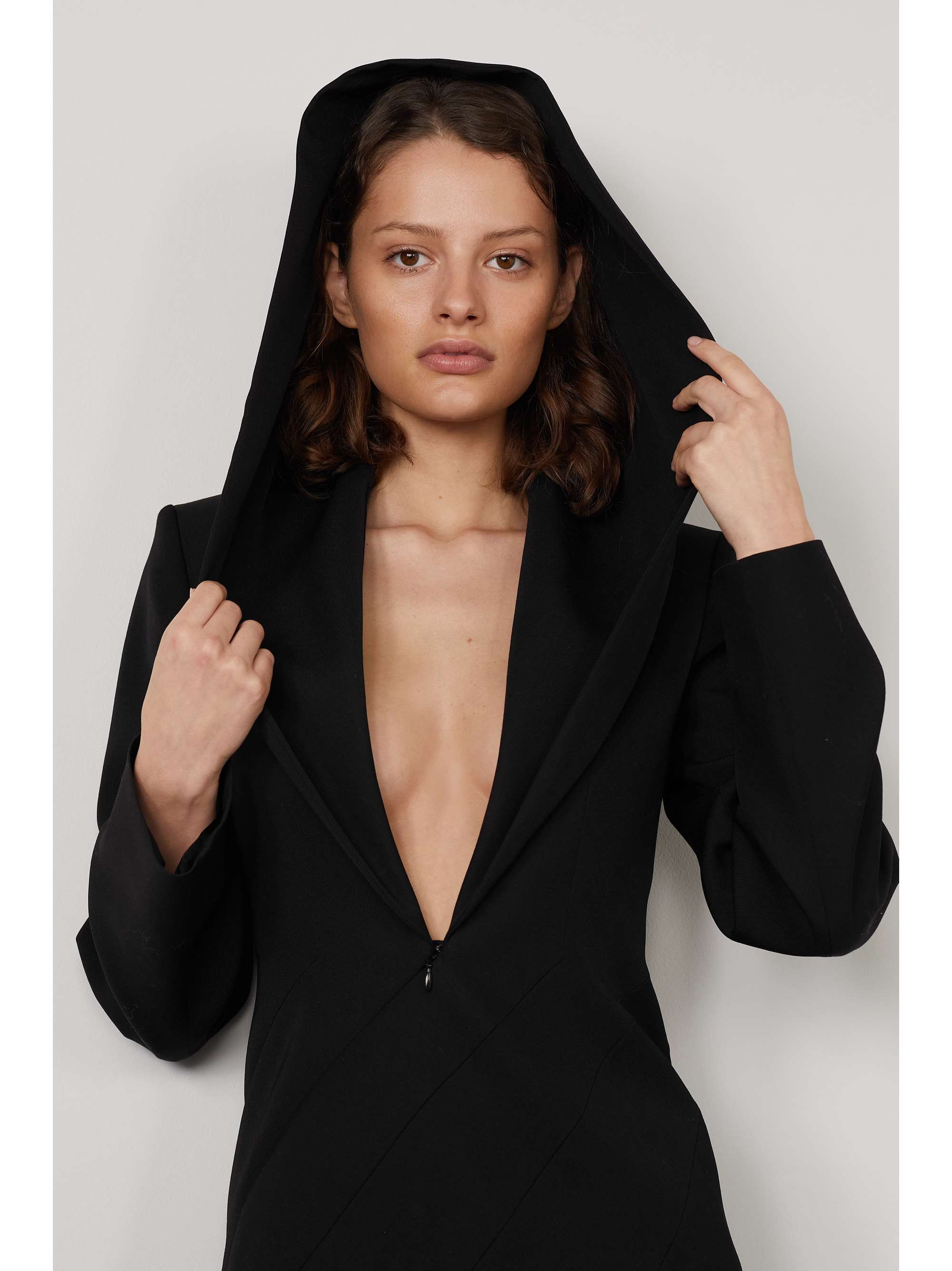 ALAÏA Hooded wool mini dress