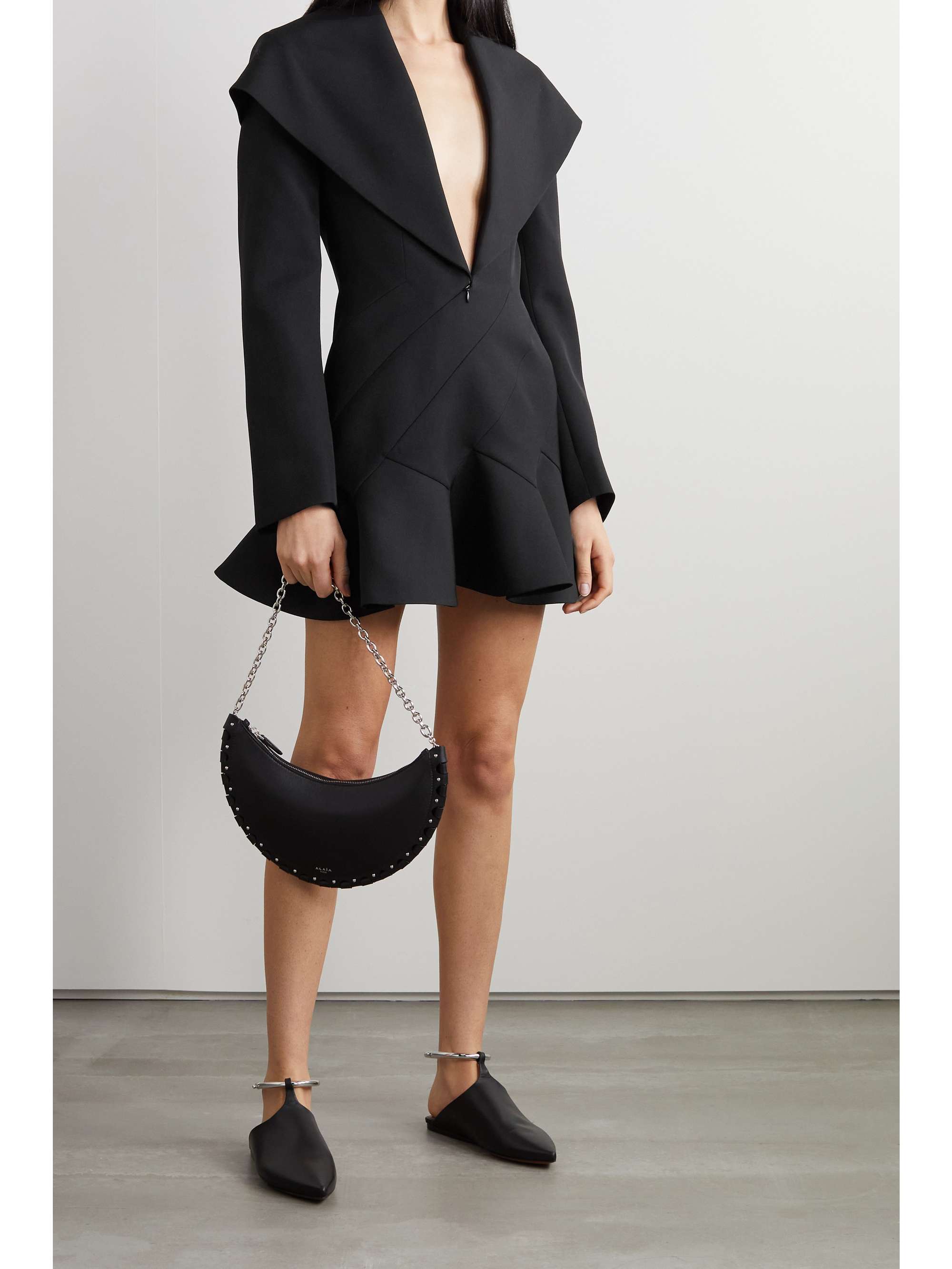 ALAÏA Hooded wool mini dress