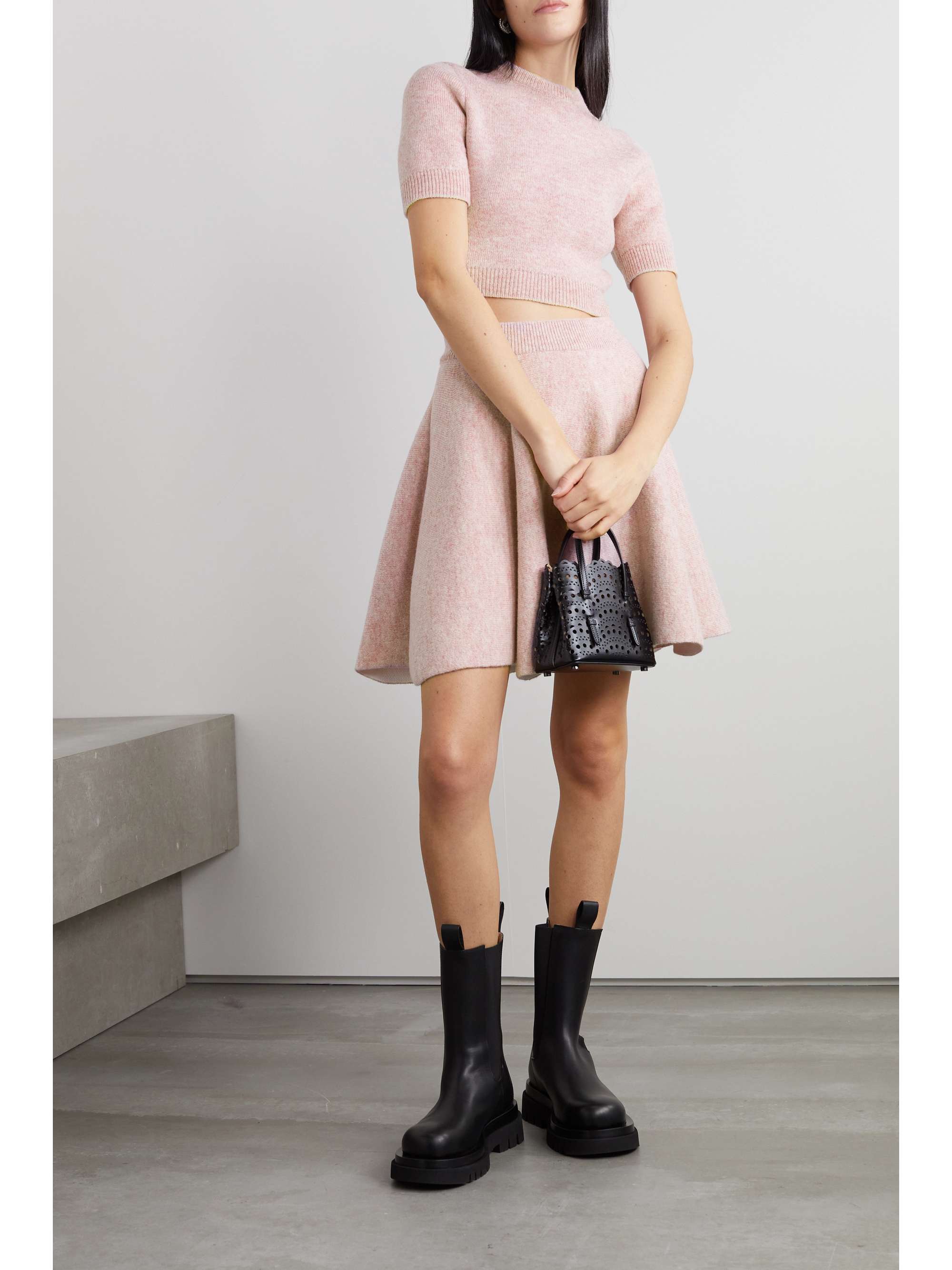 ALAÏA Cropped wool-blend sweater